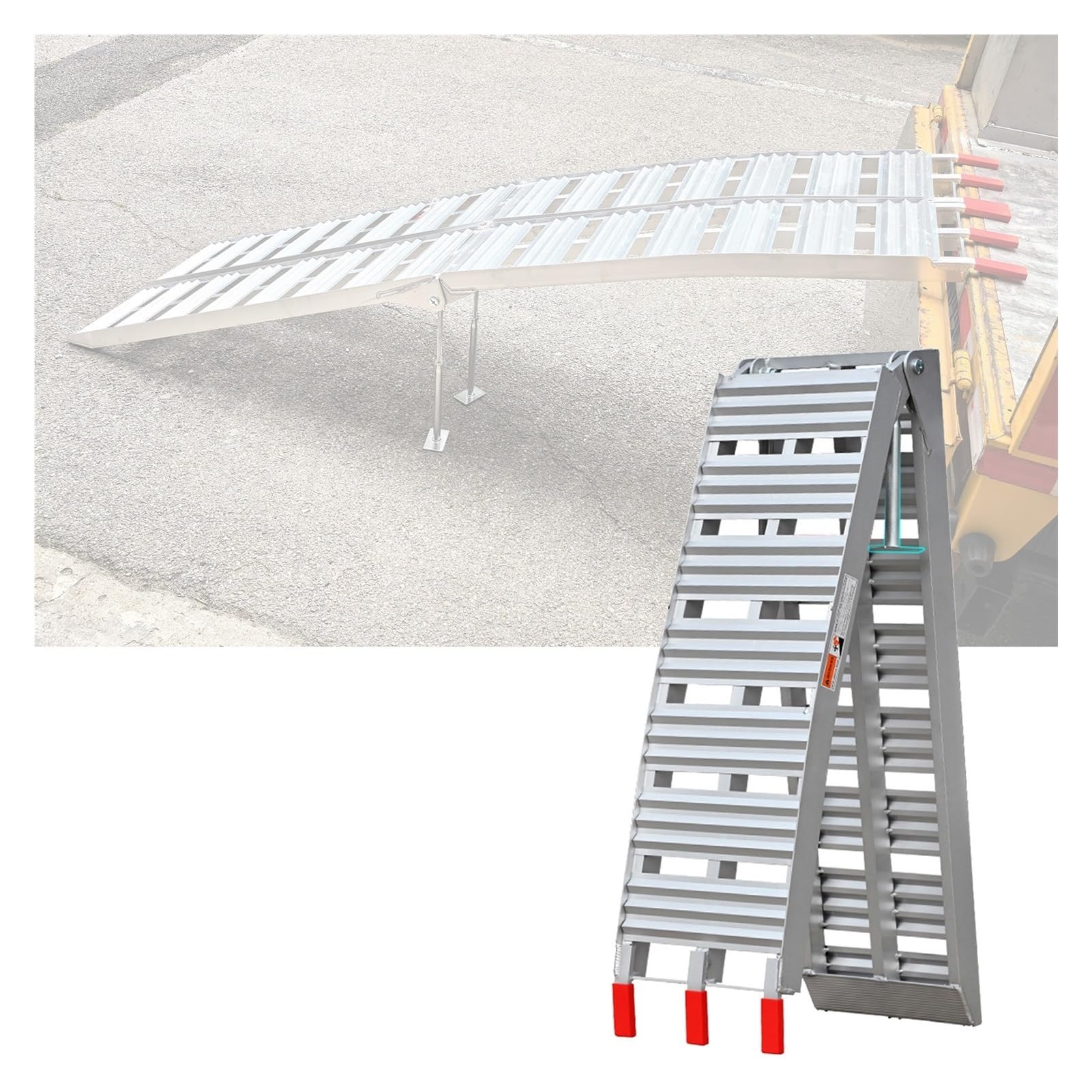 Aluminium Chargement Rampes, Moto Motoneige Rampe, 1499LBS Poids Capacité, Polyvalent Ramassage Camions Pour Vélos VTT Trottinettes(2pcs)