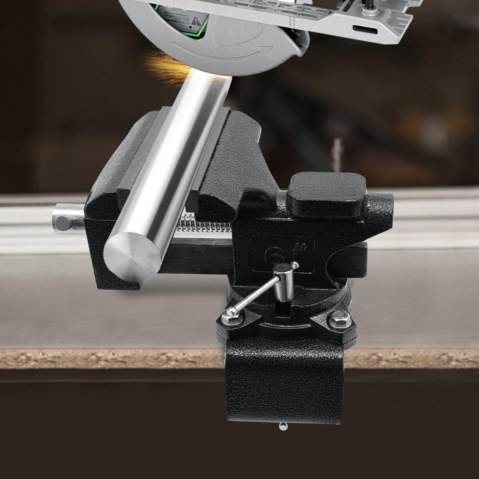 Étau de table rotatif à 270° - Ouverture de 115 mm - 2 en 1 - Multifonction - Pour le travail du bois