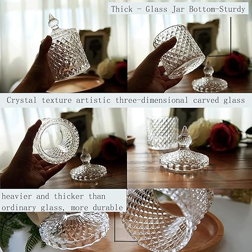 Miniatura 5 de rejomiik Qtip - Tarros de boticario de cristal con tapas, accesorios de baño, organizadores de tocador