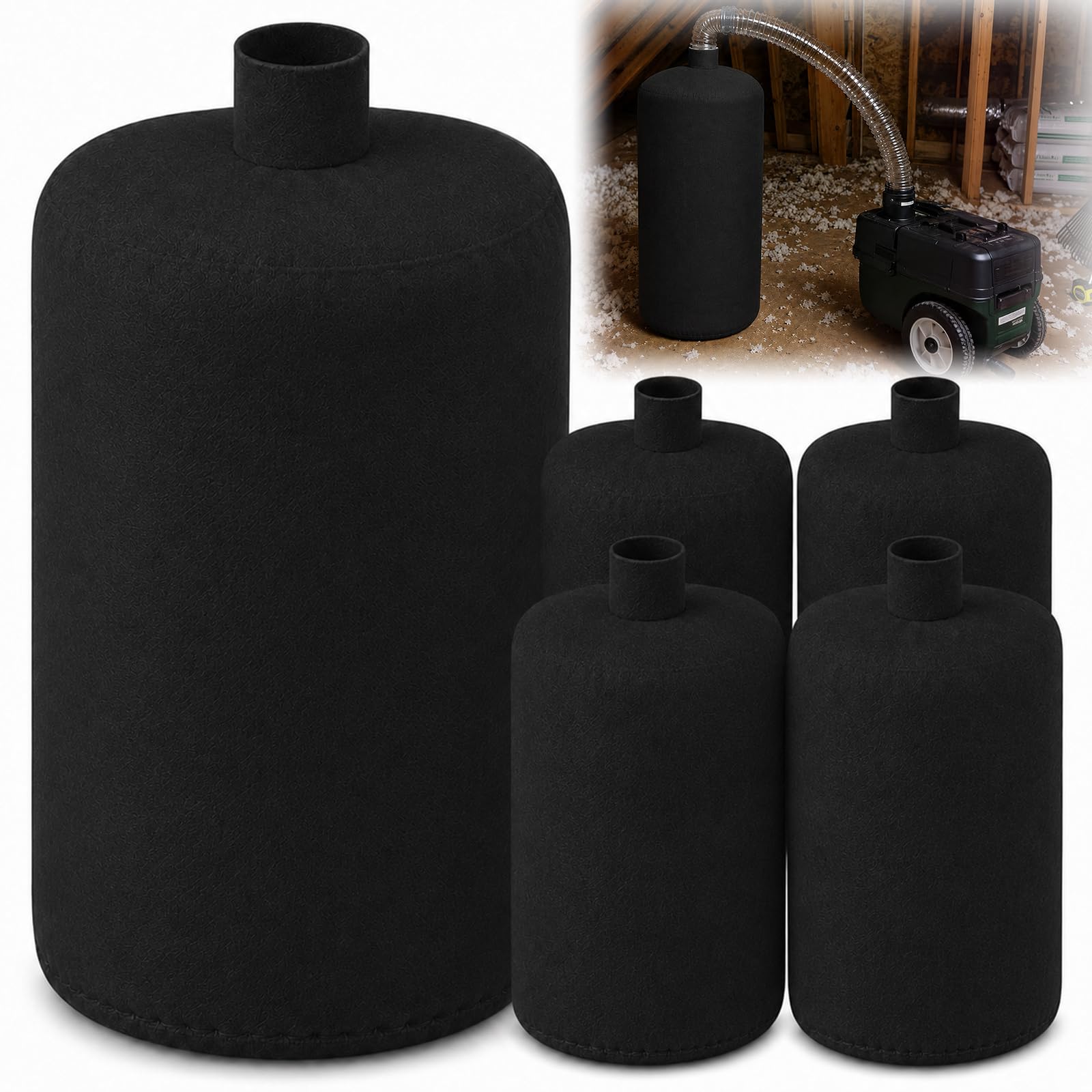 Pangda 5 Pack Insulation Removal Vacuum Bags Heavy Duty 75 Cu ft,Black