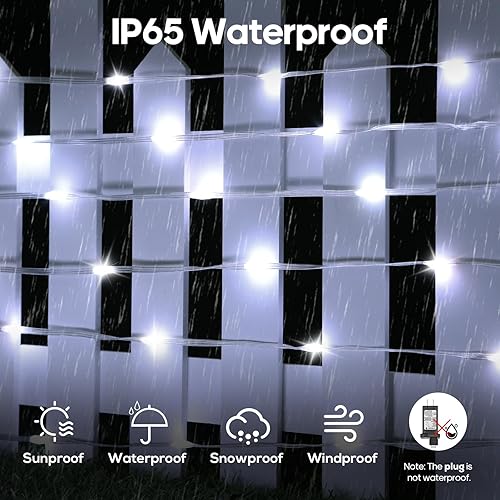 Miniatura 4 de Luces de Navidad para exteriores, 206 pies, 600 luces LED que cambian de color, impermeable, 11 modos, temporizador, para patio trasero, jardín,