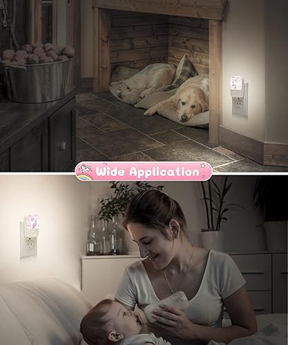 Miniatura 7 de LOHAS - Paquete de 2 bonitas luces nocturnas enchufables a la pared, sensor de luz del atardecer al amanecer, brillo ajustable de 3060 lúmenes, luz