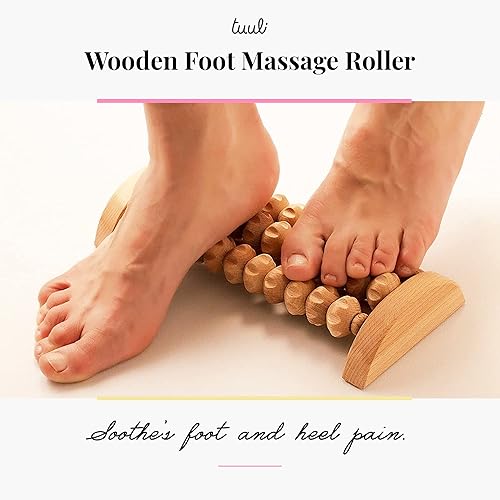 Miniatura 3 de tuuli Masajeador de pies de madera, rodillo muscular ranurado, ayuda a aliviar la tensión muscular y mejorar la circulación sanguínea, herramientas