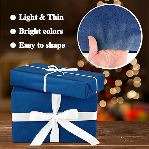 Miniatura 3 de Morcheiong 60 hojas de papel de seda azul marino para envolver regalos, papel de seda a granel para manualidades, manualidades, fiesta de cumpleaños