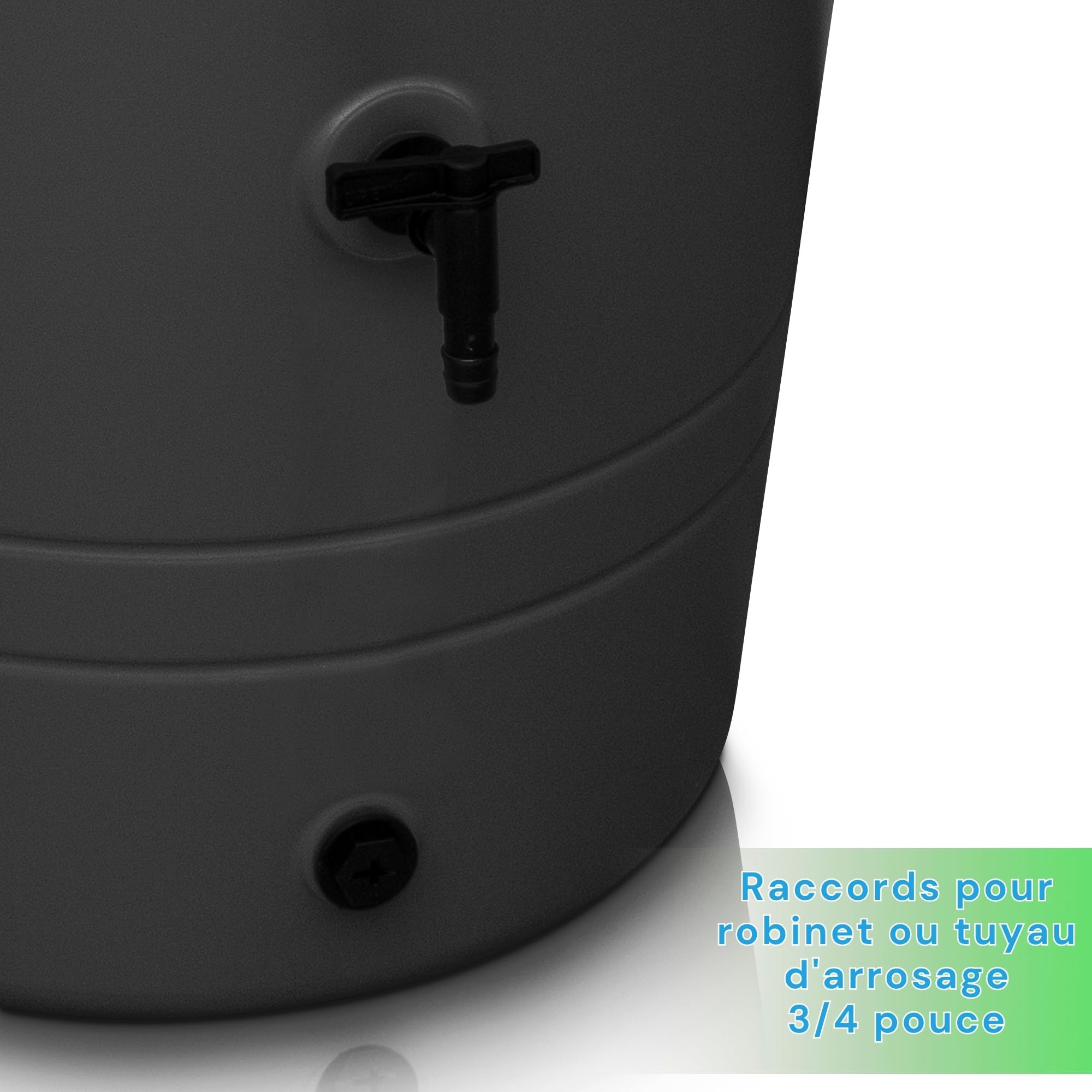 YourCasa Récipient pour Eau de Pluie 230 l - Design Decore - tonneau/réservoir d'eau de Pluie - avec Robinet - récupérateur Eau de Pluie - collecteur Eau de Pluie (Anthracite)