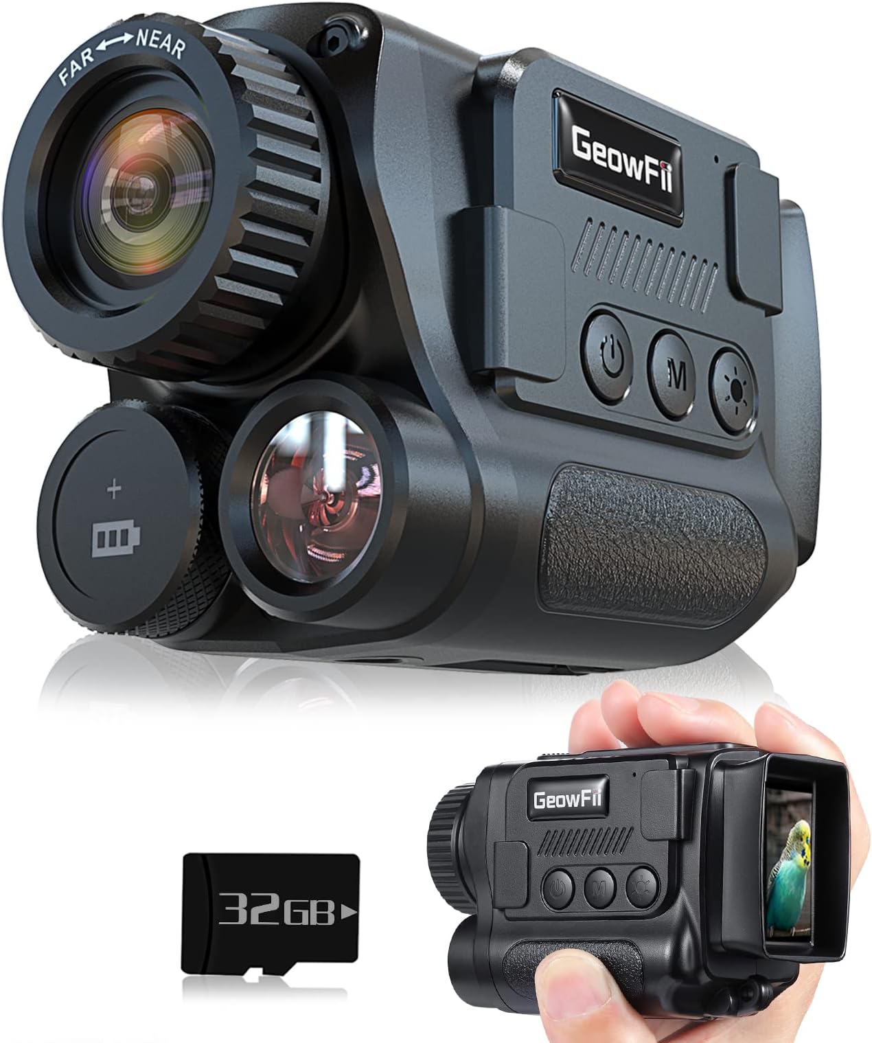 Night Vision Binoculars, 4K MINI Digital Night Vision Goggles for 100% Darkness, with 8x Digital Zoom 2000mAh Battery, Save Photos&Video with Audio for Adult Hunting Spy Military Security, 32GB Card