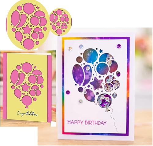 Miniatura 6 de SunnyKids Plantillas de decoración de globos de estrellas para manualidades, troqueles de corte de tarjetas, troqueles de corte para manualidades,