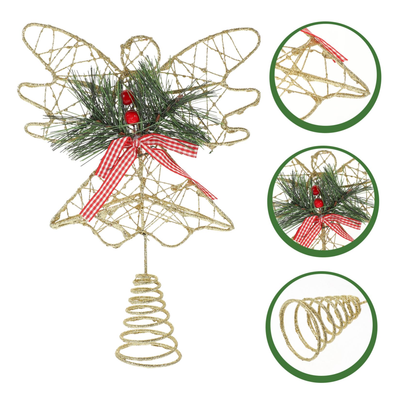 TOPBATHY 3 Pièces Étoile d'arbre d'ange Décorations d'arbre De Noël Décor LED Décoration De Sapin De Noël d'arbre pour Arbre De Noël Illuminer La des Arbres Fil Étoile Le Fer