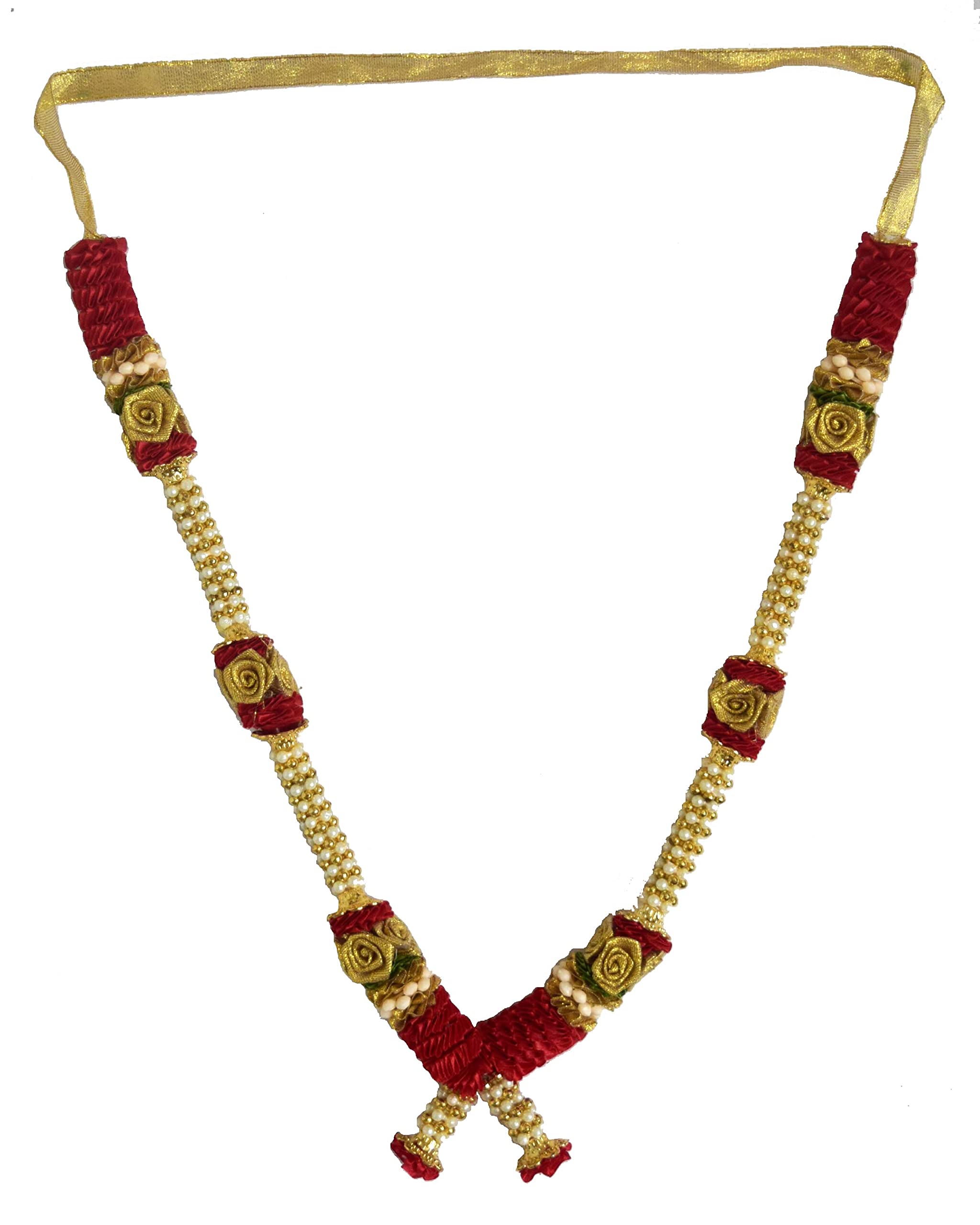 Buy Indian Garland Red Satin Haar Mala for Idol of 12 to 15 Inches