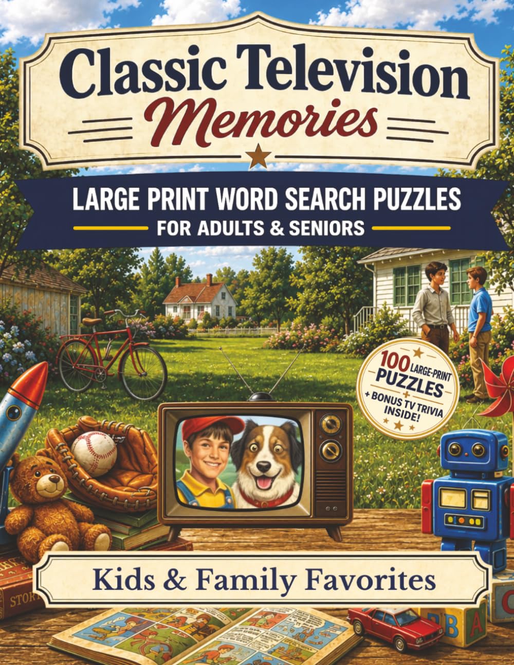 Classic Television Memories: Kids and Family Favorites: Large Print Word Search Puzzles for Adults & Seniors — 100 Nostalgic Puzzles Remembering Wholesome Family TV, with Bonus Classic TV Trivia