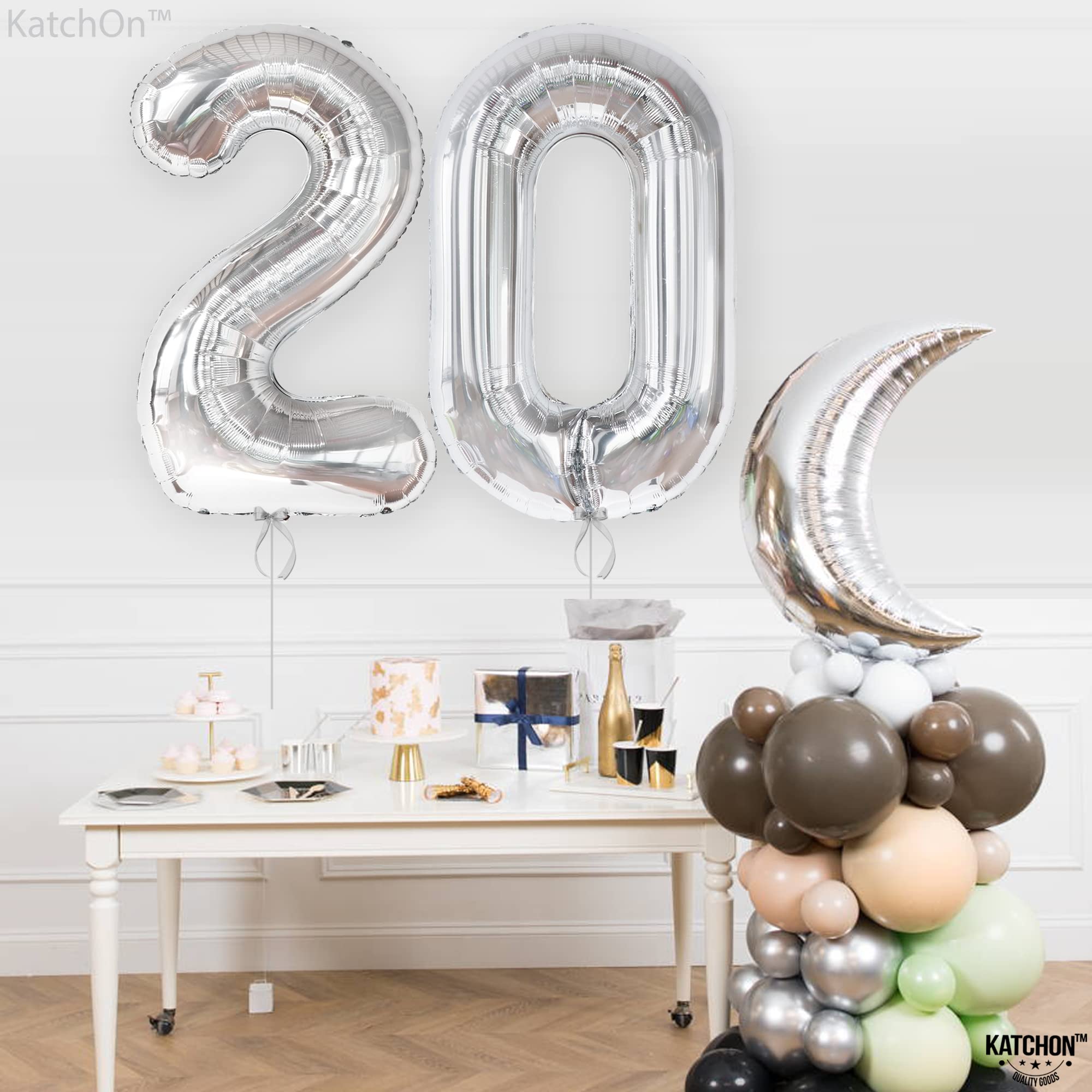 Amazon.co.jp: KatchOn シルバー 20バルーン 数字 - 40インチ