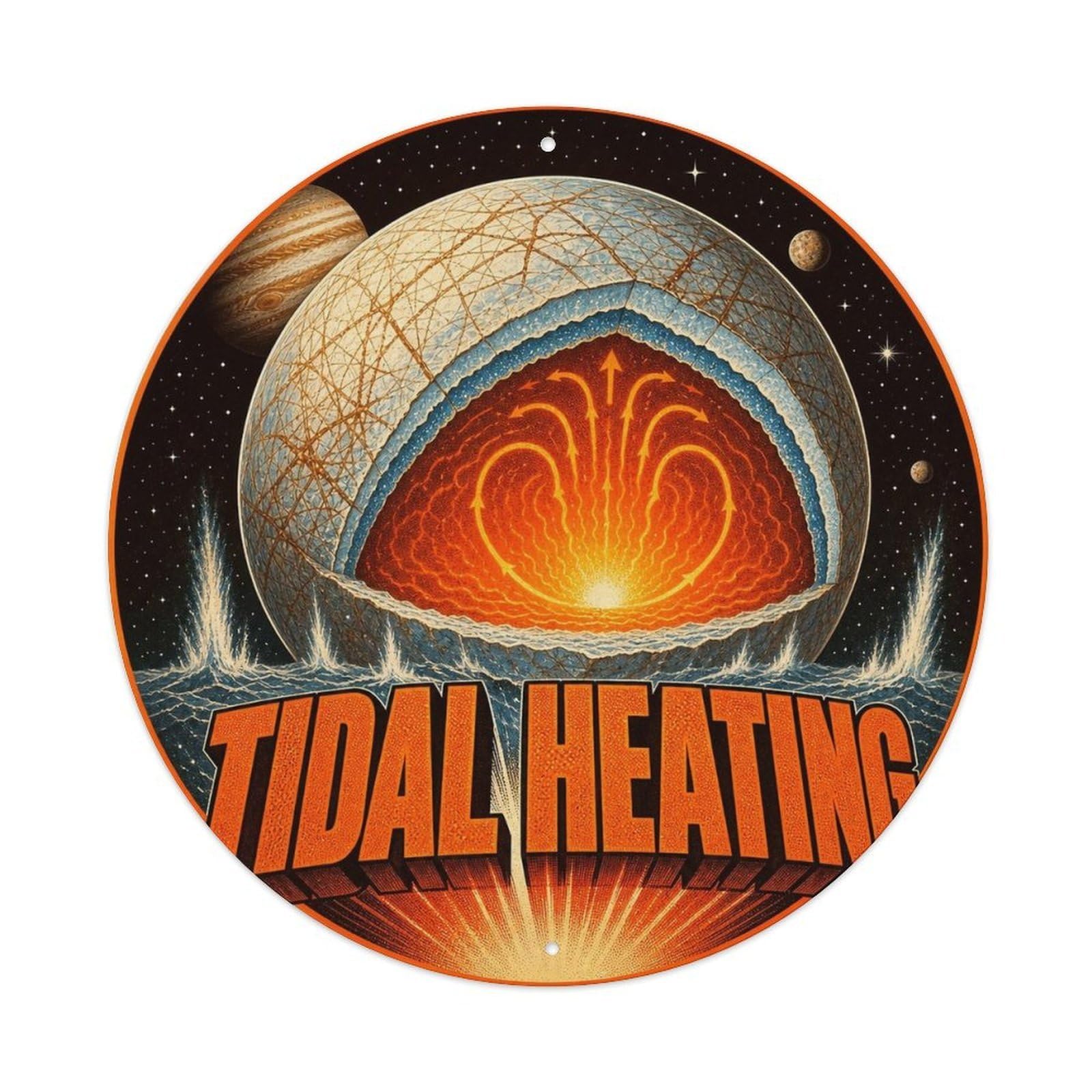 Astrobiology Europa Tidal Heating Solar System Cosmos Metal Tin Sign
