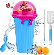 Slushie Maker Cup, [Newest] Frozen Magic Cup Slushie Cup, Double Layers DIY Icy Cup for Homemade Milkshake, Fasting Cooling Make And Serve Slushy Cup For Milk Shake, Juices, Slushies - Blue