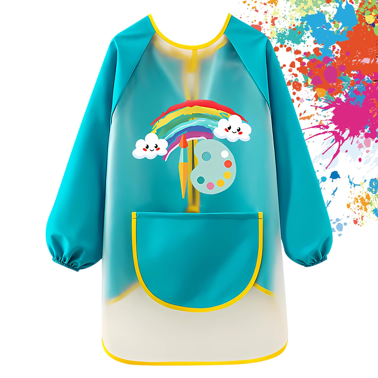 Malkittel Kinder Langarm - Wasserdicht Für Schule & Basteln 7-12 Jahre