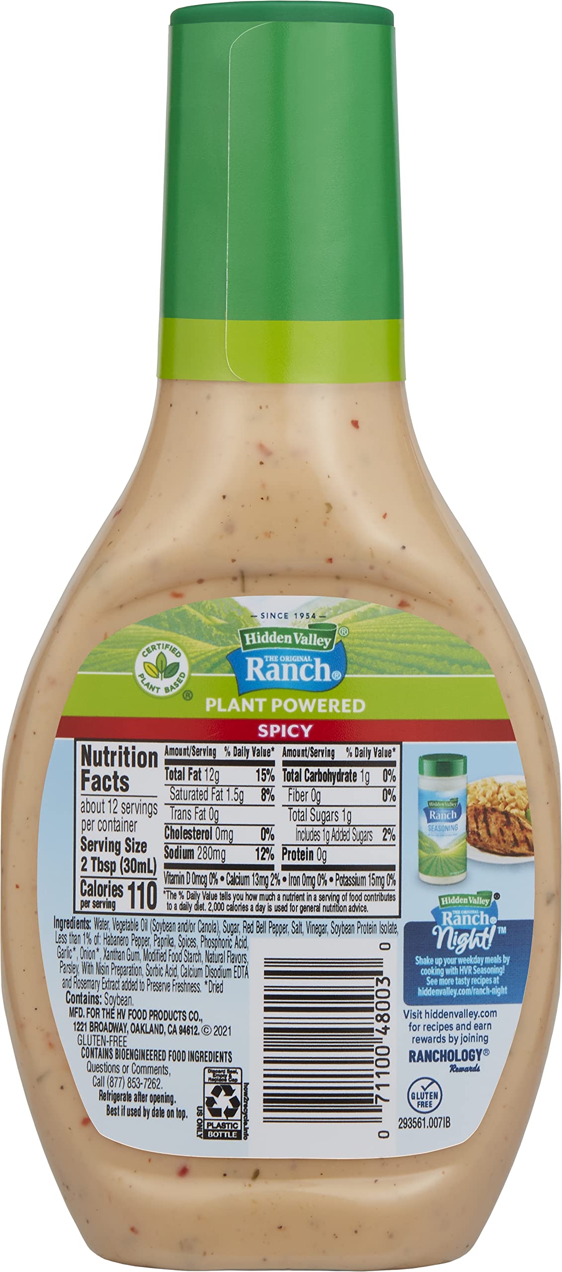 Hidden Valley The Original Ranch Würzige Pflanzenangetriebene Milchverband und Topping, vegan, glutenfrei, 30 ml (Paket kann variieren)