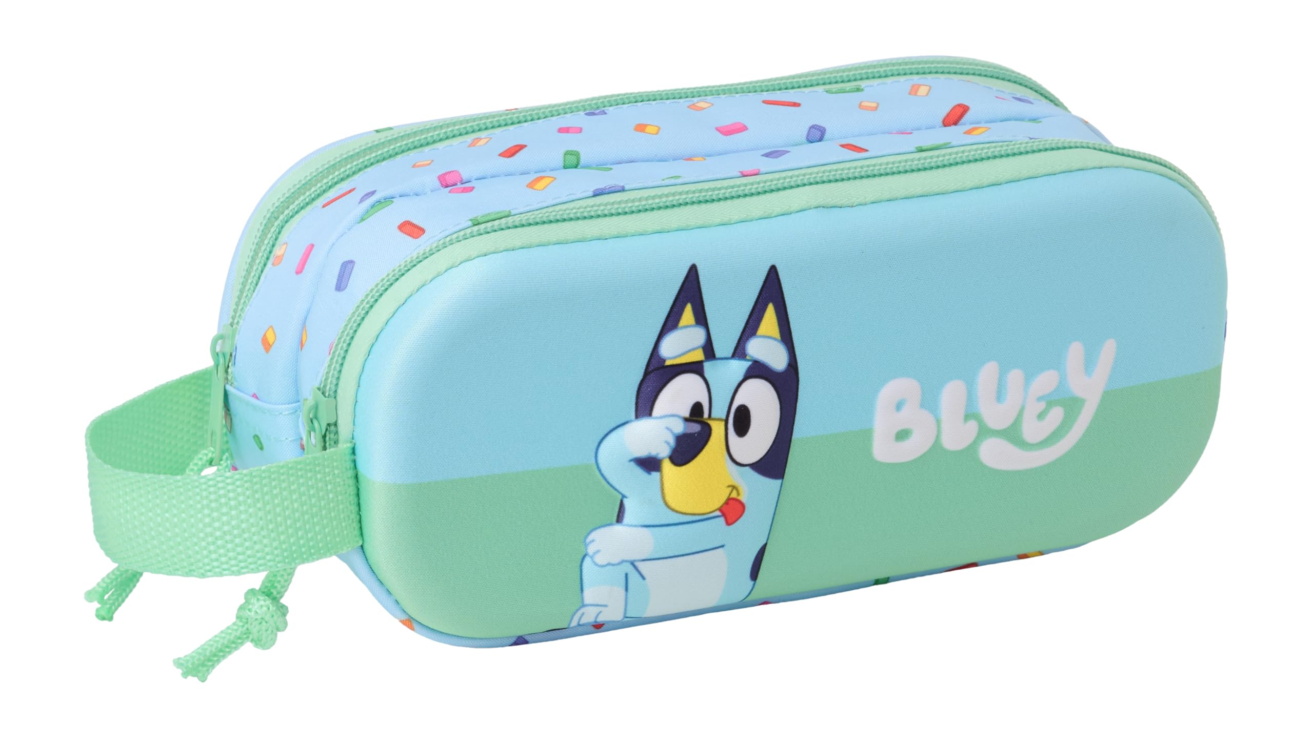 Safta Blue 3D – Double 3D Pencil Case, Children's Pencil Case, Ideal for School Age Children, Comfortable and Versatile, Quality and Resistance, 21 x 6 x 8 cm, Deep Blue, M, Casual