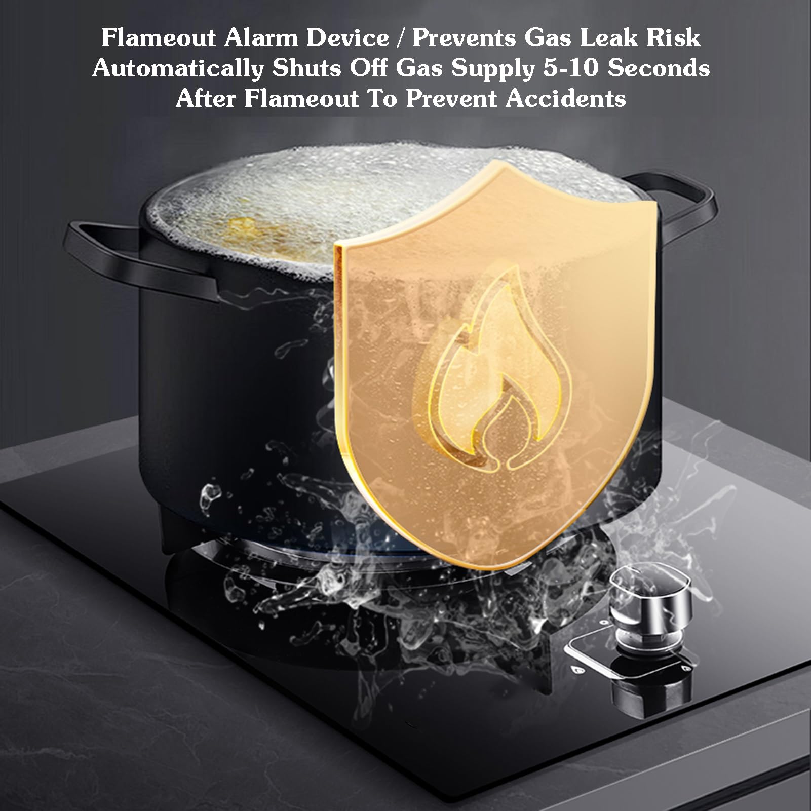 Cuisinière À Gaz 1 Brûleur, 5,2 KW, 9 Cavités, Plaque De Cuisson À Feu Vif, Brûleur Wok En Acier Inoxydable Et Vitrocéramique, Kit D'alimentation En Gaz NG/GPL(NG)
