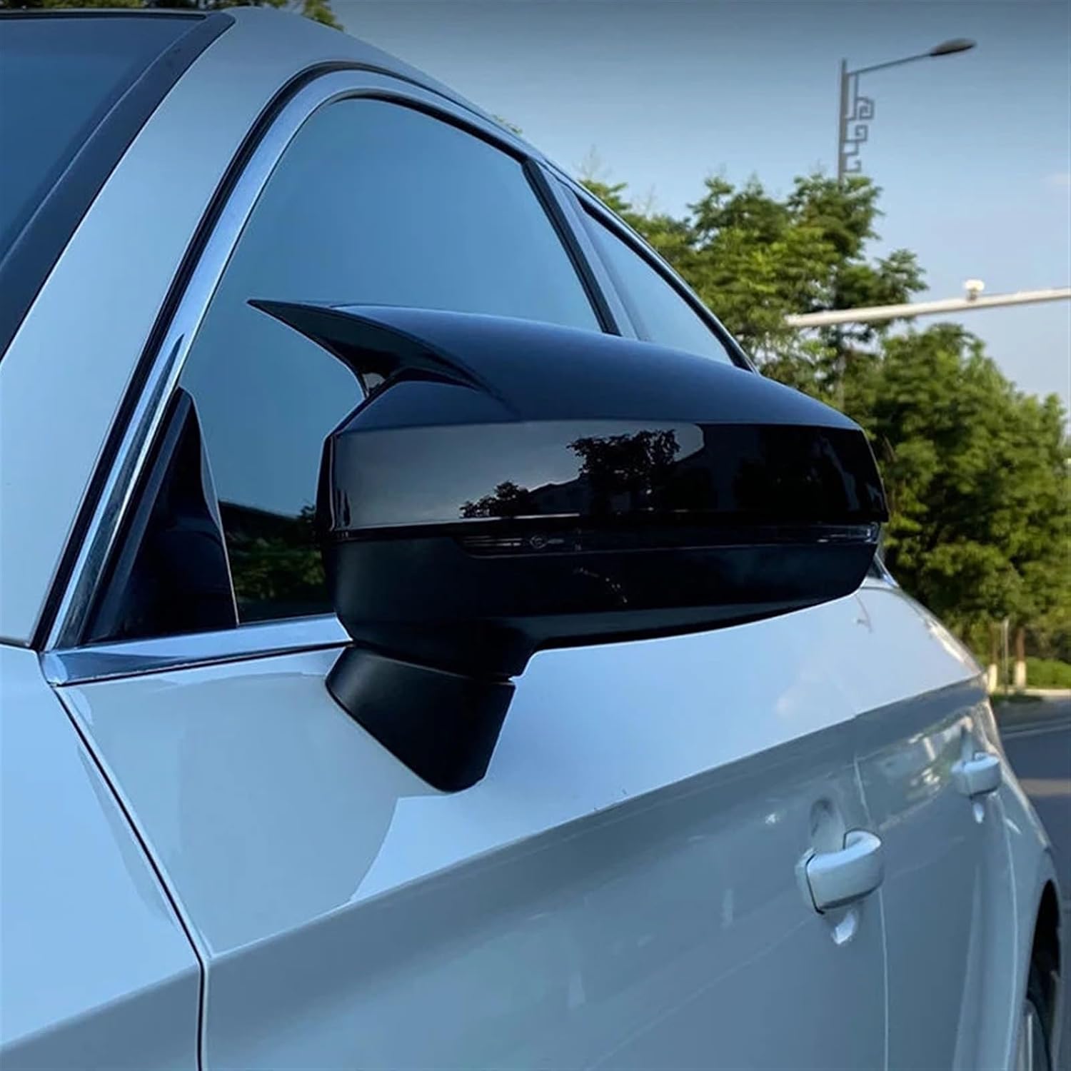 Kiyah Car Side Rearview Mirror Cap Rear View Mirror Cover Trim Decoration Compatible For Audi A3 8V S3 RS3 2014-2020 Car Accessories (Color : Glossy Black 2)