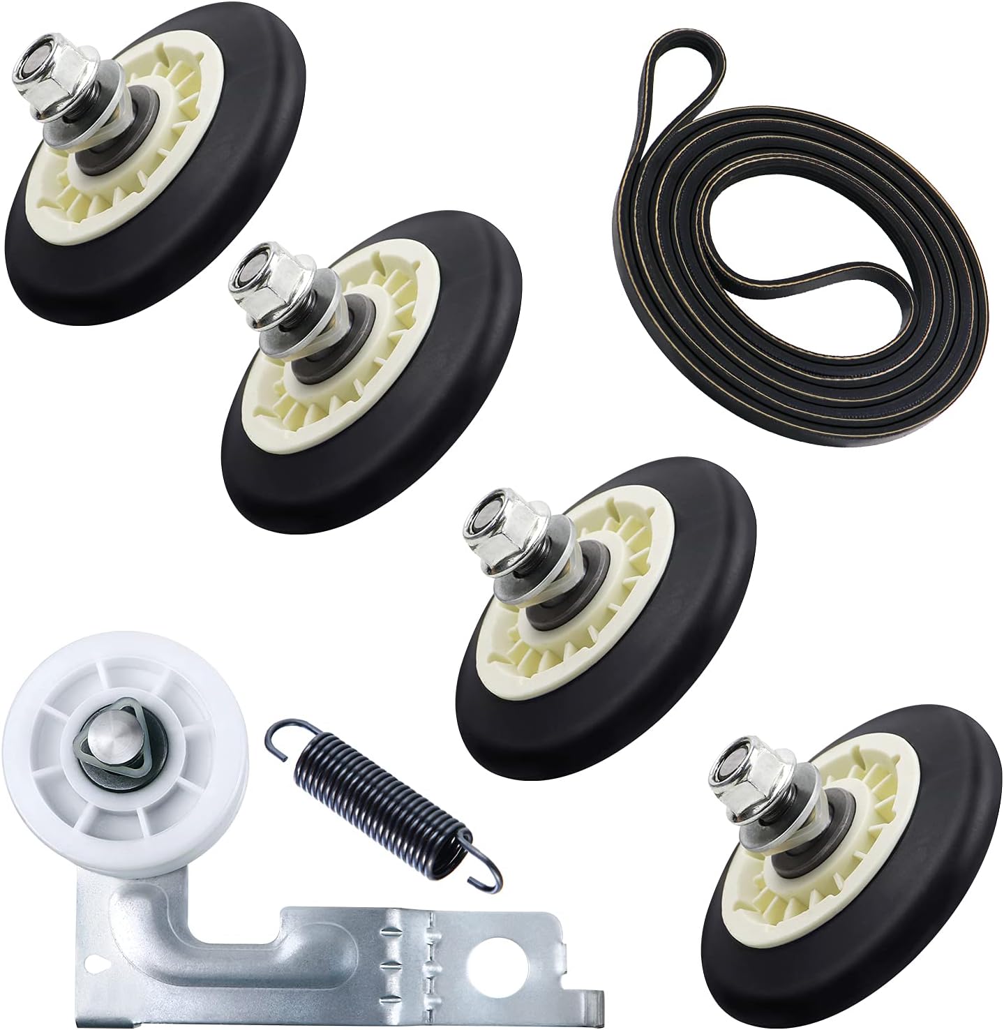 Upgraded Dryer Repair Kit Dryer Roller Kit for LG Kenmore Dryers Includes 4581EL2002C Dryer Drum Roller Assembly 4400EL2001A Dryer Belt and 4561EL3002A Dryer Idler Pulley, Pictures 6, 7 are Fit Models