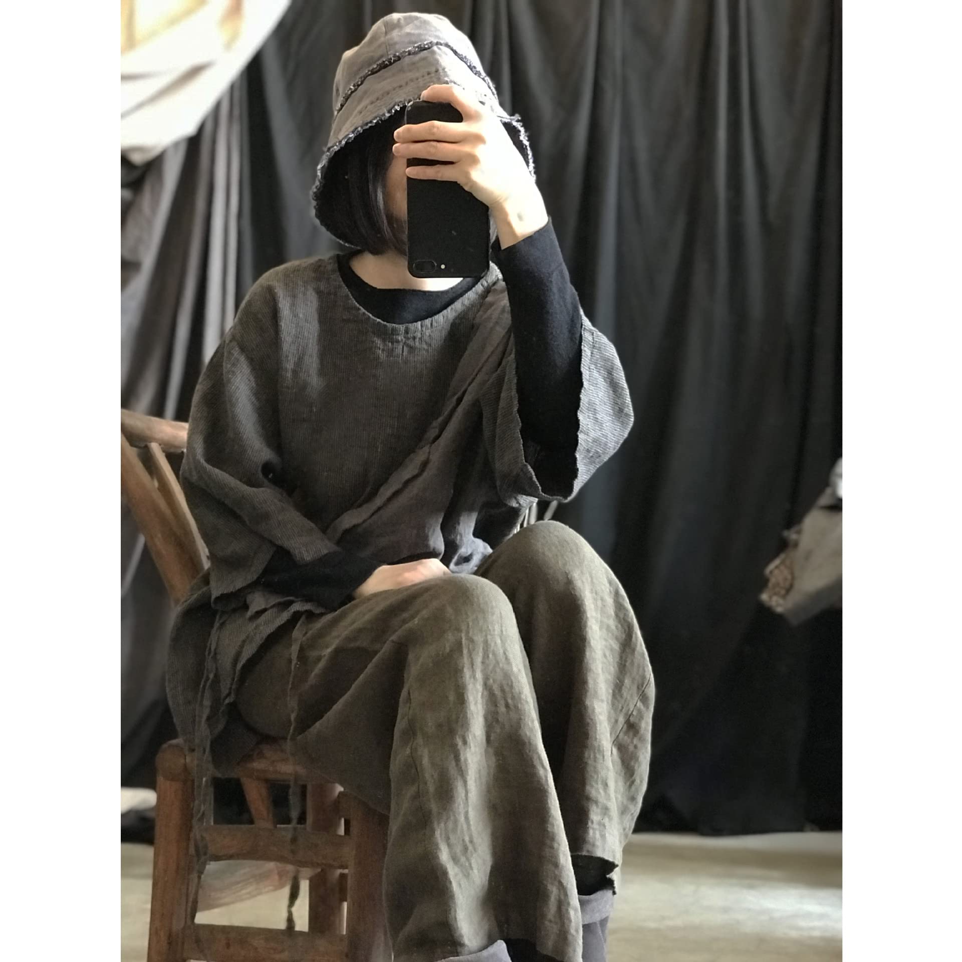 NFYM Sombrero de verano para 4 estaciones, para viajes, playa, para mujeres, hombres, unisex, de lino, transpirable, plegable, sombrero de pescador al aire libre, Gris, Talla única