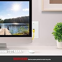 Vista 4 de ENERLITES Placa Keystone RJ45 de 1 puerto compatible con Cat7 Cat6 Cat5, para módulos multimedia de voz, datos y audio/video, 1 banda 4.50 x 2.76