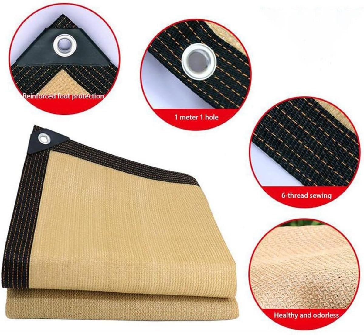 DaoGeSir Shade Net Greenhouse Shade Cloth, Sun Shade Cover 85% Shade Mesh Tarp with Grommets Sunblock Shade Clothfor HDPE Sun Shade Mesh for Outdoor Patio Pergola Roof Car Cover (Size : 2m*4m)
