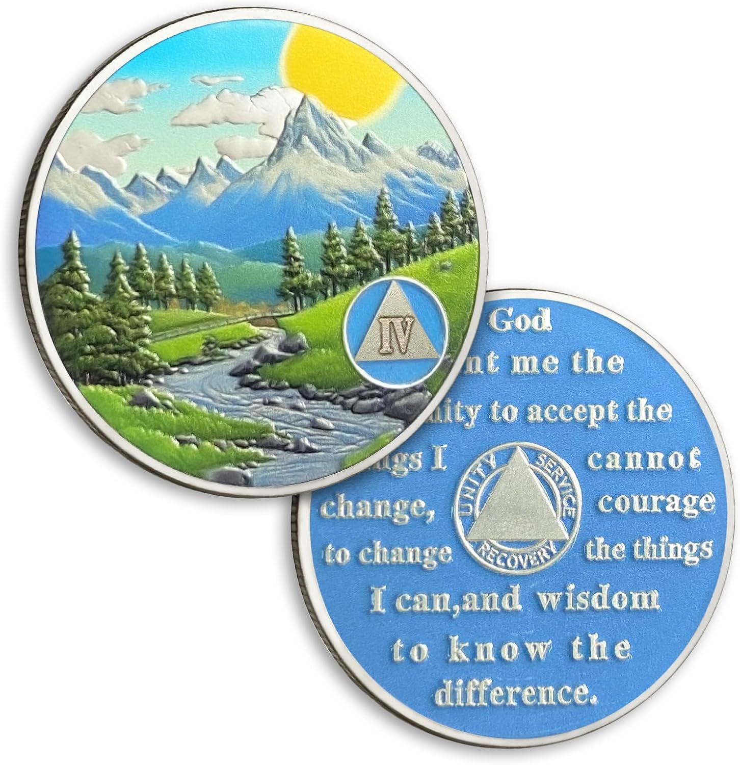 5 Month Sobriety Coin Valley Sunrise One Month Sobriety Chip Serenity Prayer AA Chips and Medallion Sun Chips Recovery Anniversary Token Sobriety Gifts for Men Women Alcoholics Anonymous Gift