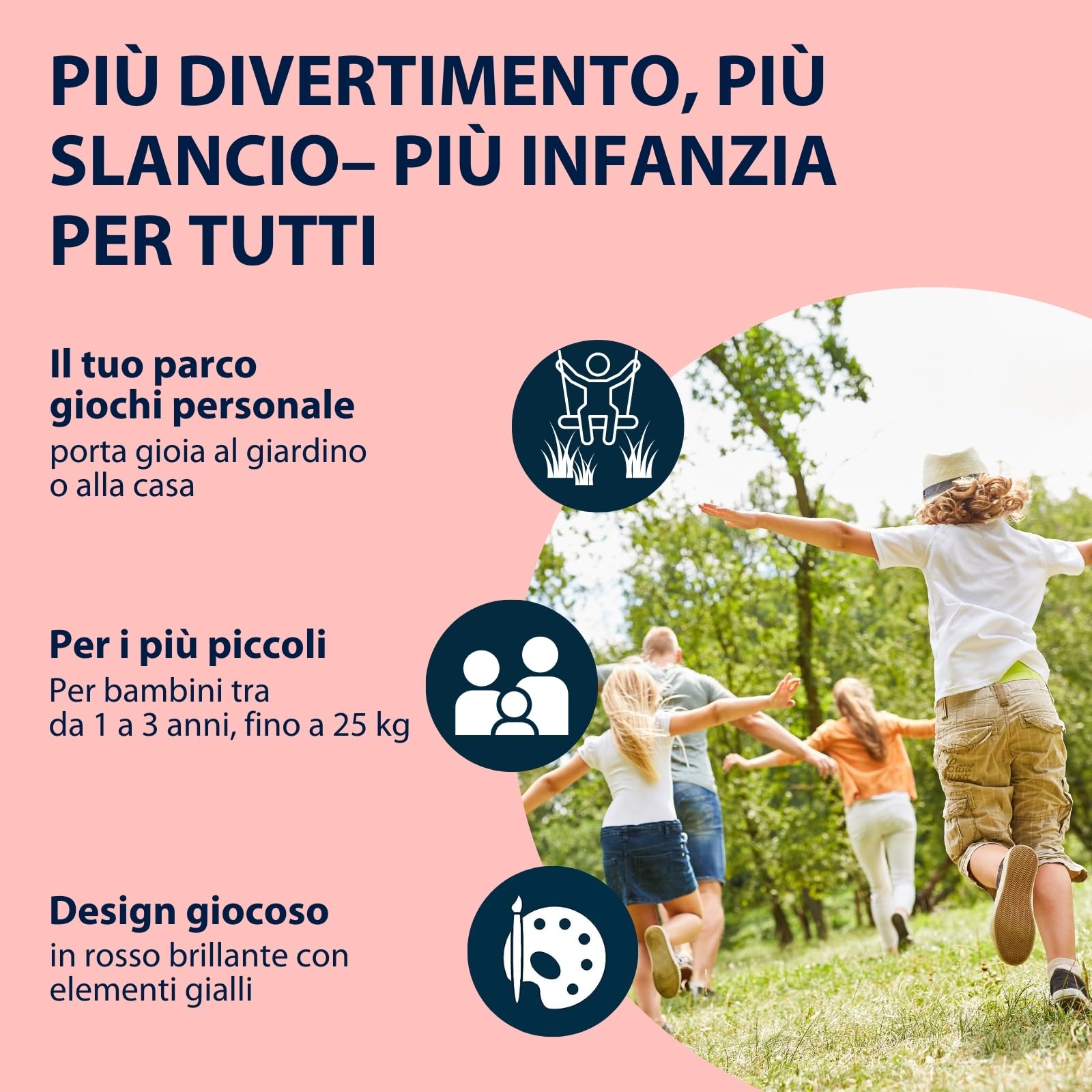 HUDORA Altalena baby rossa/gialla | Altalena da giardino regolabile da 120 a 180 cm I Baby swing da esterno I Altalena per bambini con archetto di sicurezza e cintura I Carico massimo di 25 kg