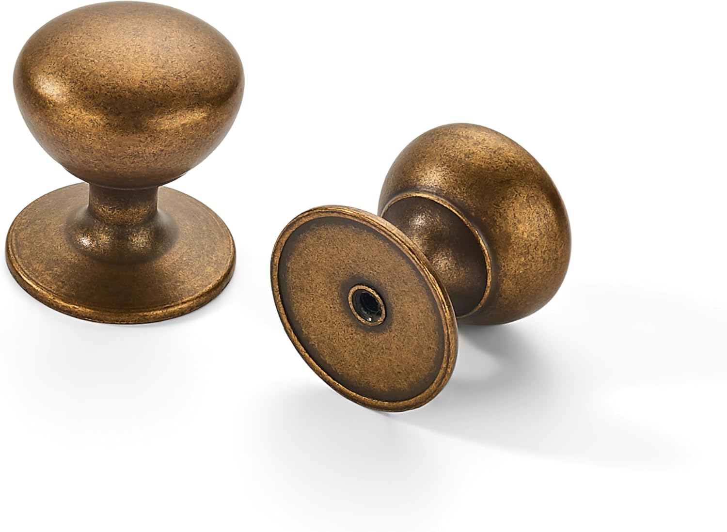 khtumeware 4 Pack Antique Brass Cabinet knobs Solid Heavy-Duty Bifold Closet Door Knobs Door Drawer Handles for Dresser Drawers Bi-Fold Door Knob