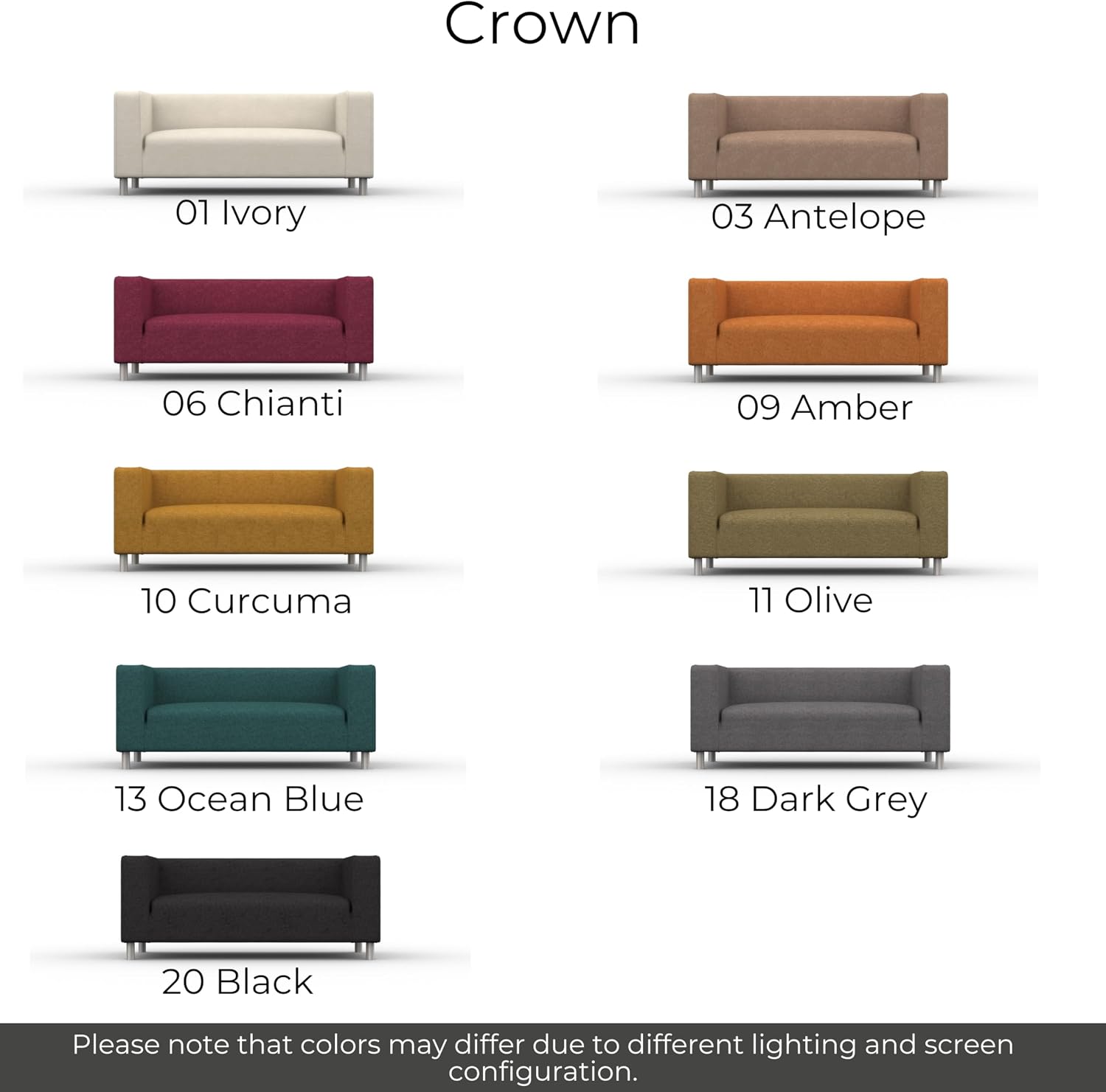 comfortly Cover for Klippan 2 Seat Sofa, Replacement Slipcover, Heavy Duty 1 pcs Cover, Soft Durable Washable Fabric, Easy to Clean & Replace (Crown - Amber)