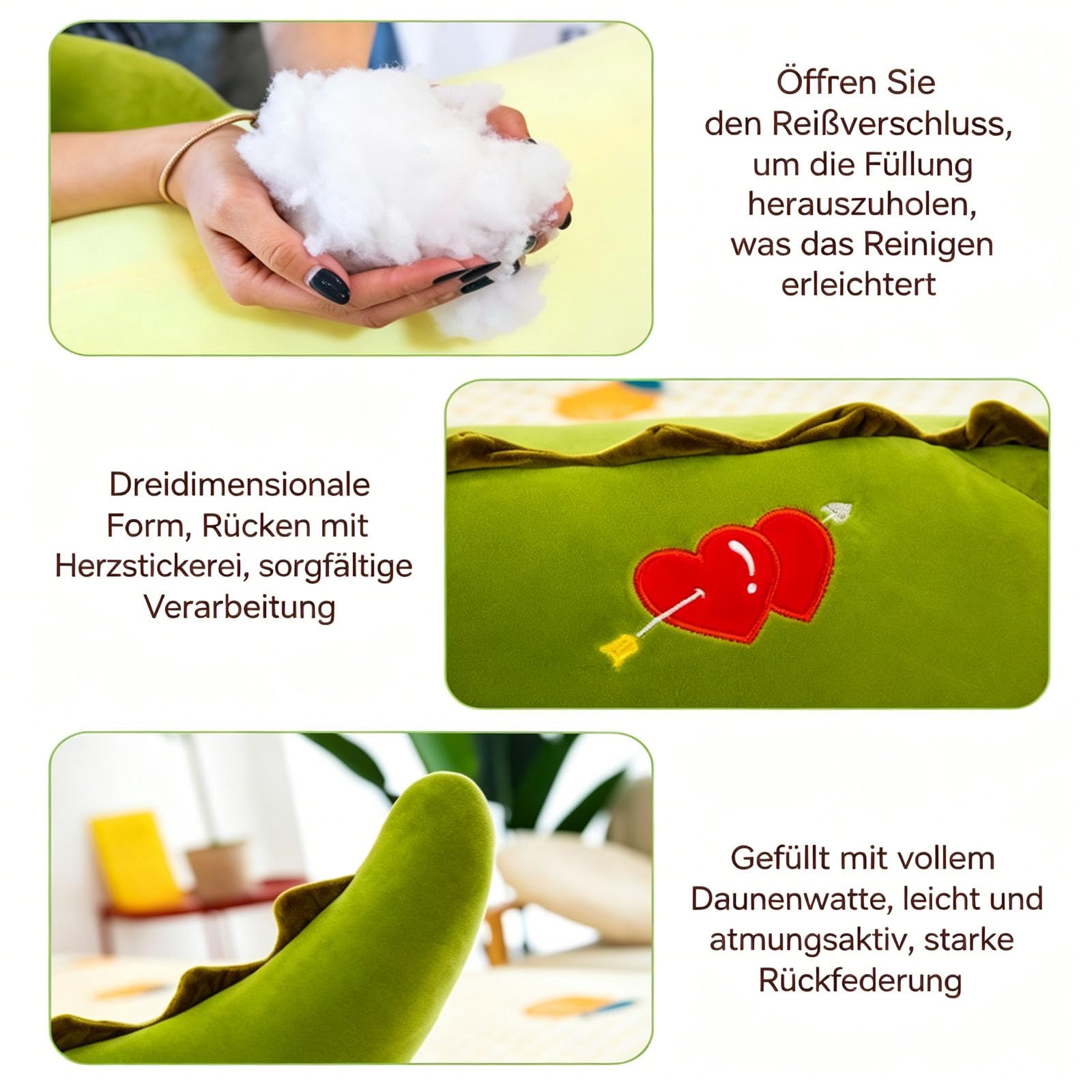 Riesen Krokodil Kuscheltier XXL, groß Grün Krokodil Stofftier Plüschtier mit offenem Maul, Krokodilkissen Plüschtier, Lustige Alligatoren-Plüschtiere Geschenk für Jungen und Mädchen (120cm,Grün)