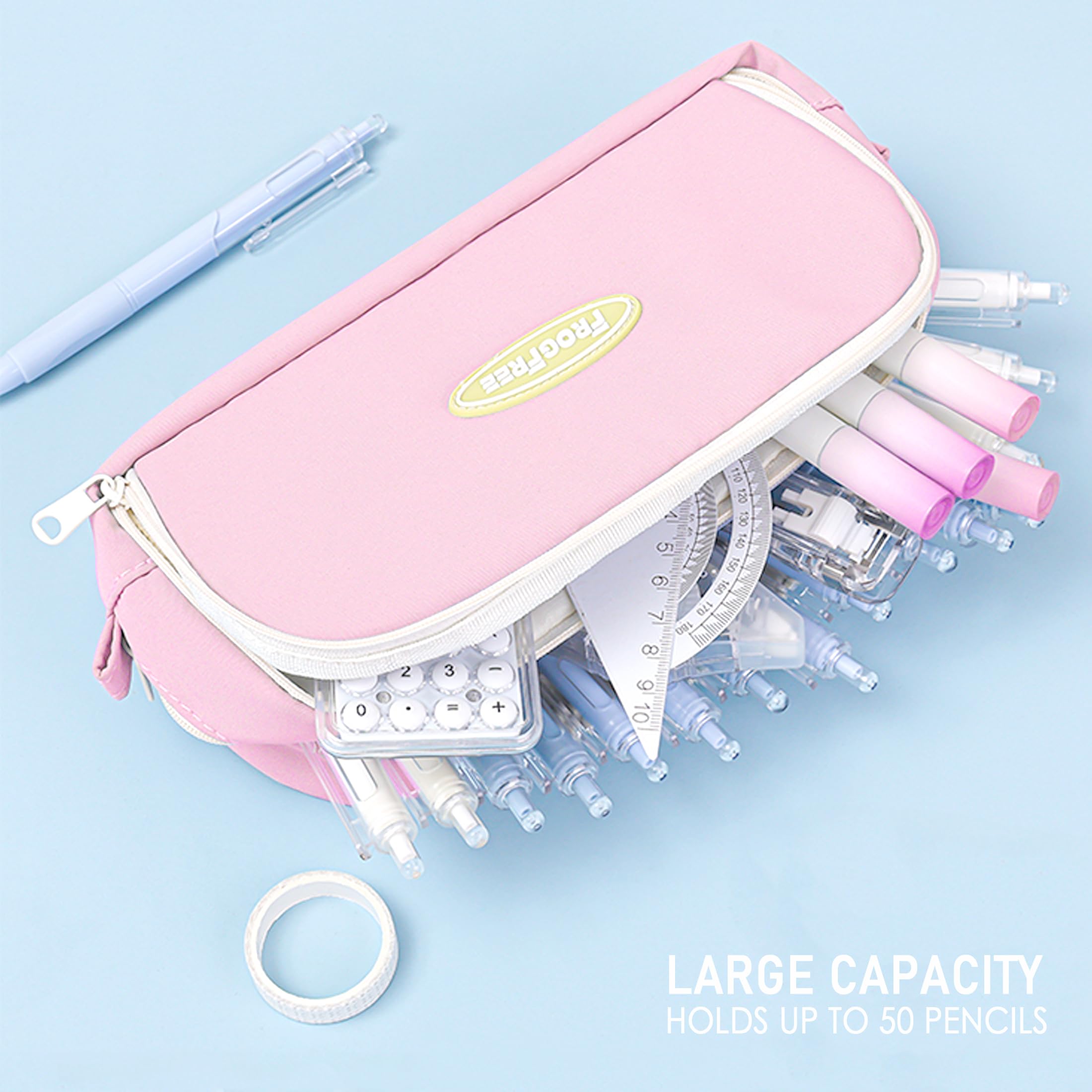 MOMOJULI Large Capacity Pencil Case Pen Bag Pouch with 2 Compartments Stationery Organizer for Teenage Boys Girls - Image 3