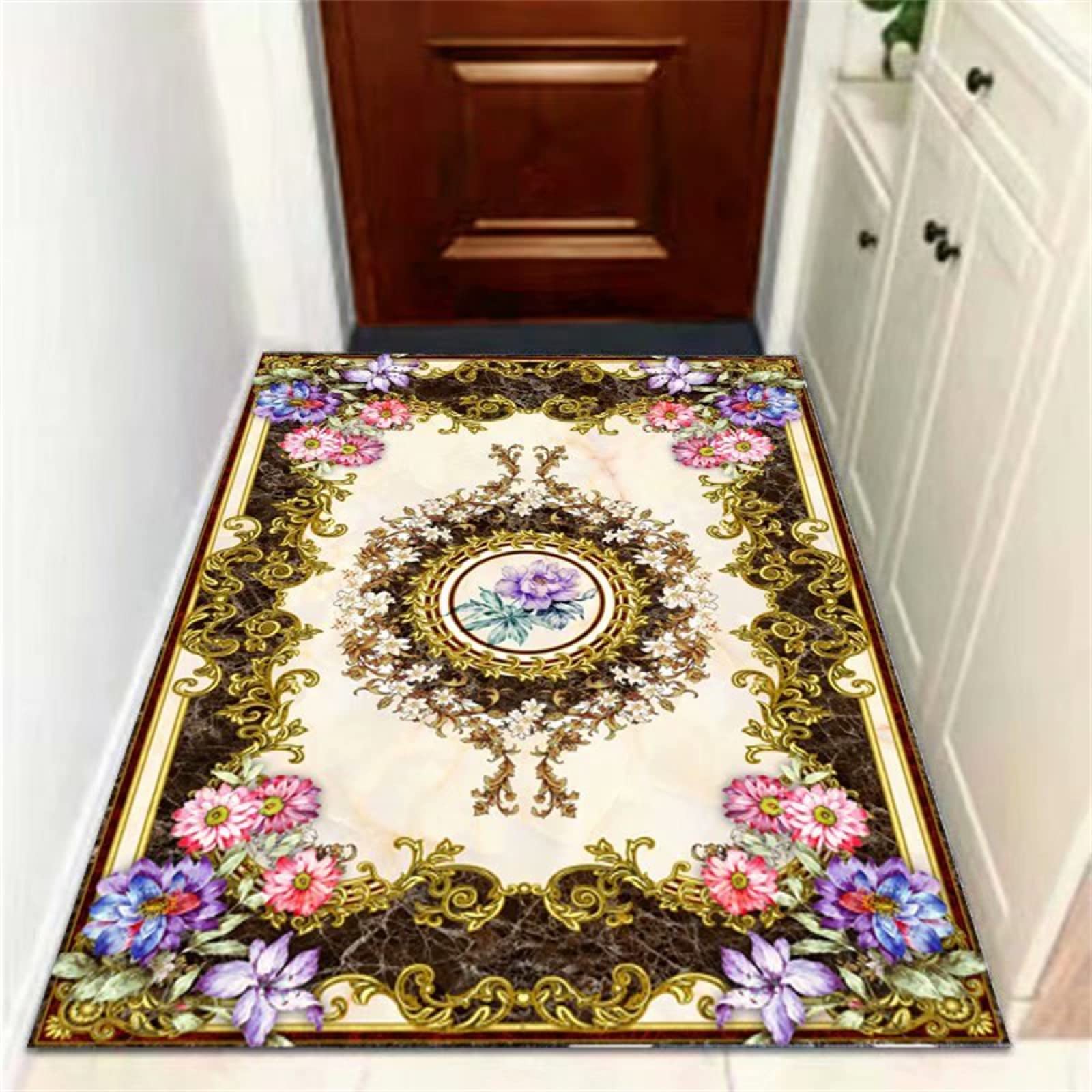 Tapis anti poussiere pour chambre bebe fille violet et facile a nettoyer 60x120