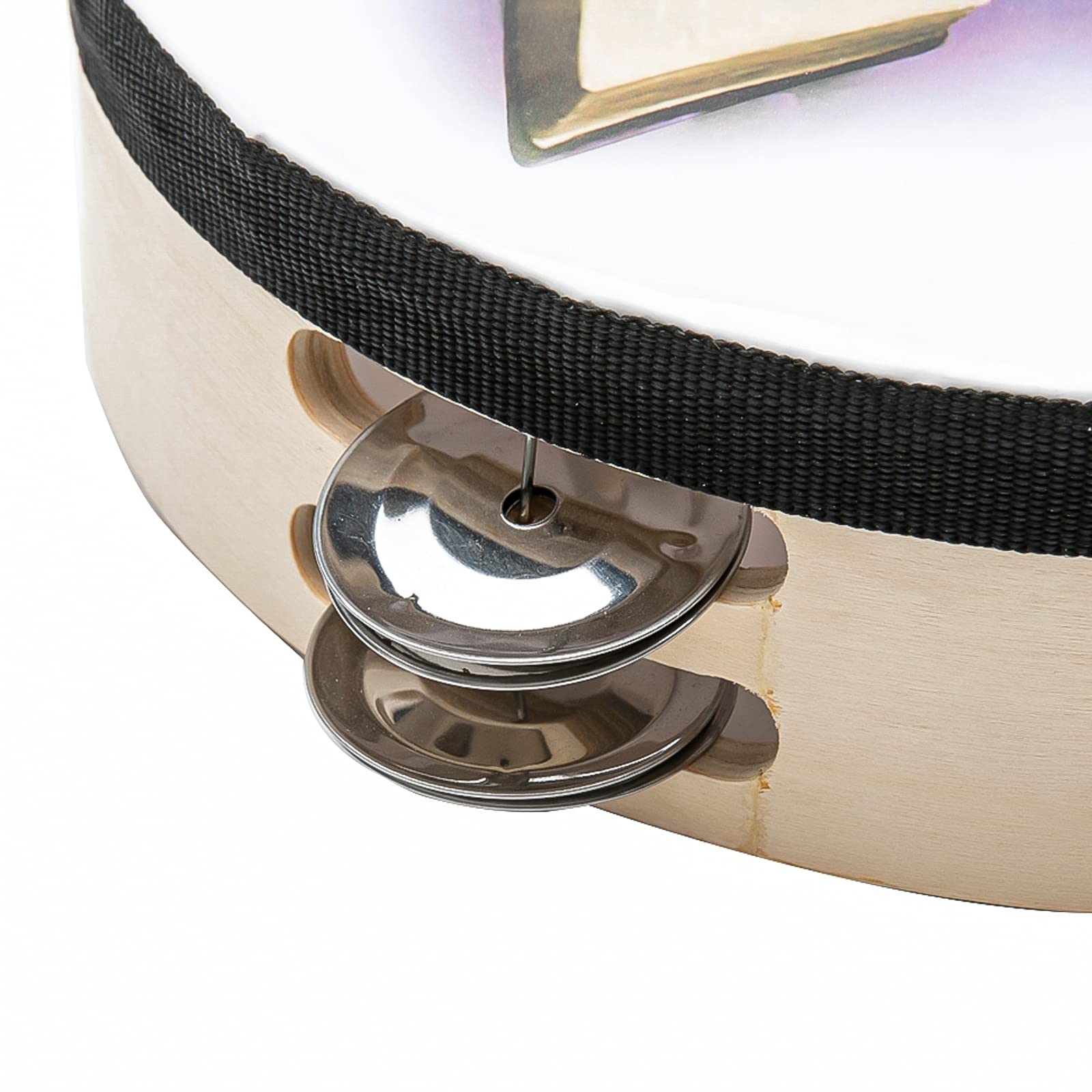 MUSFUNNY Tambourines 8 Inch Dove Bible Double Row Jingle