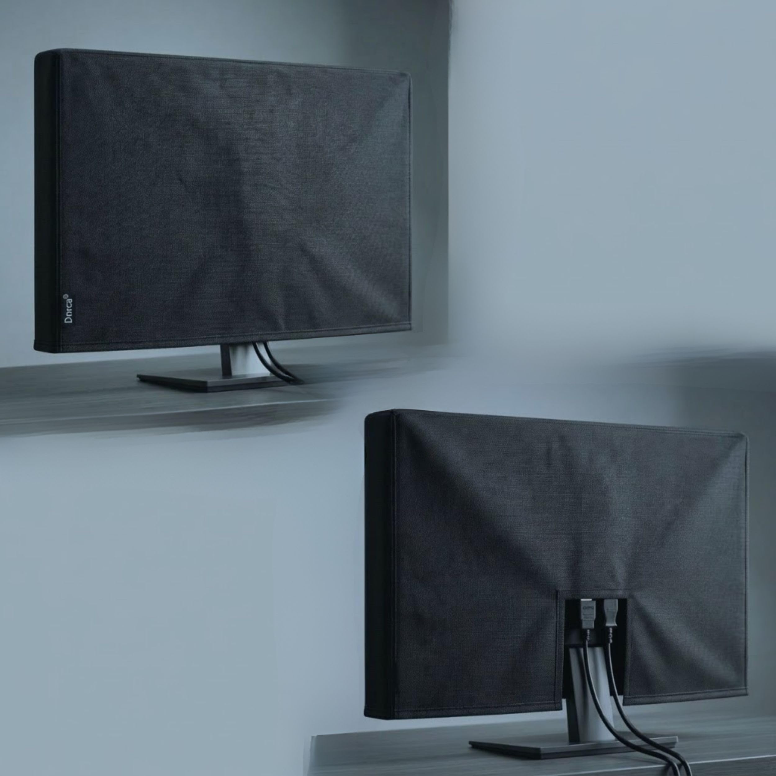 Dorca® 24 Inch Dustproof & Waterproof Monitor Dust Cover | Protective Sleeve for LCD, LED & Gaming Screens | Cover Compatible with Dell, HP, LG, Lenovo, Samsung, Acer | Fits for Gaming Laptop | Black-picture-43