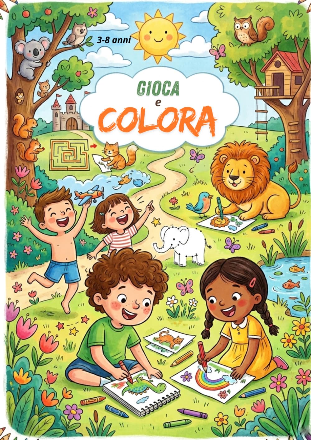 GIOCA E COLORA!: Libro da Colorare e giochi