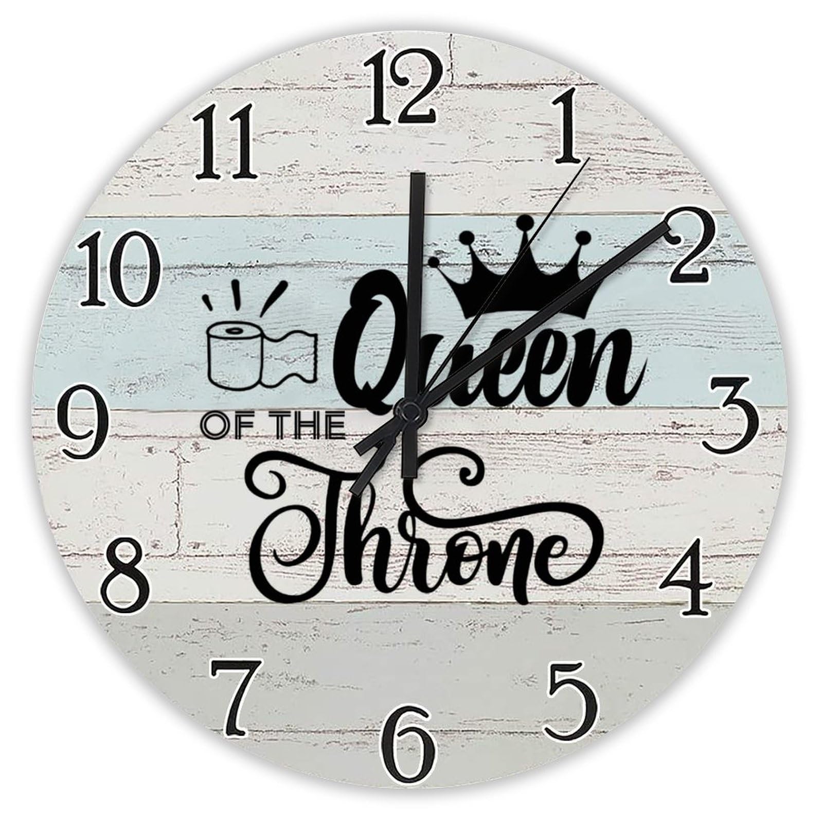 Horloge murale cuisine et chambre rétro chic Reine du Trône bois silencieux