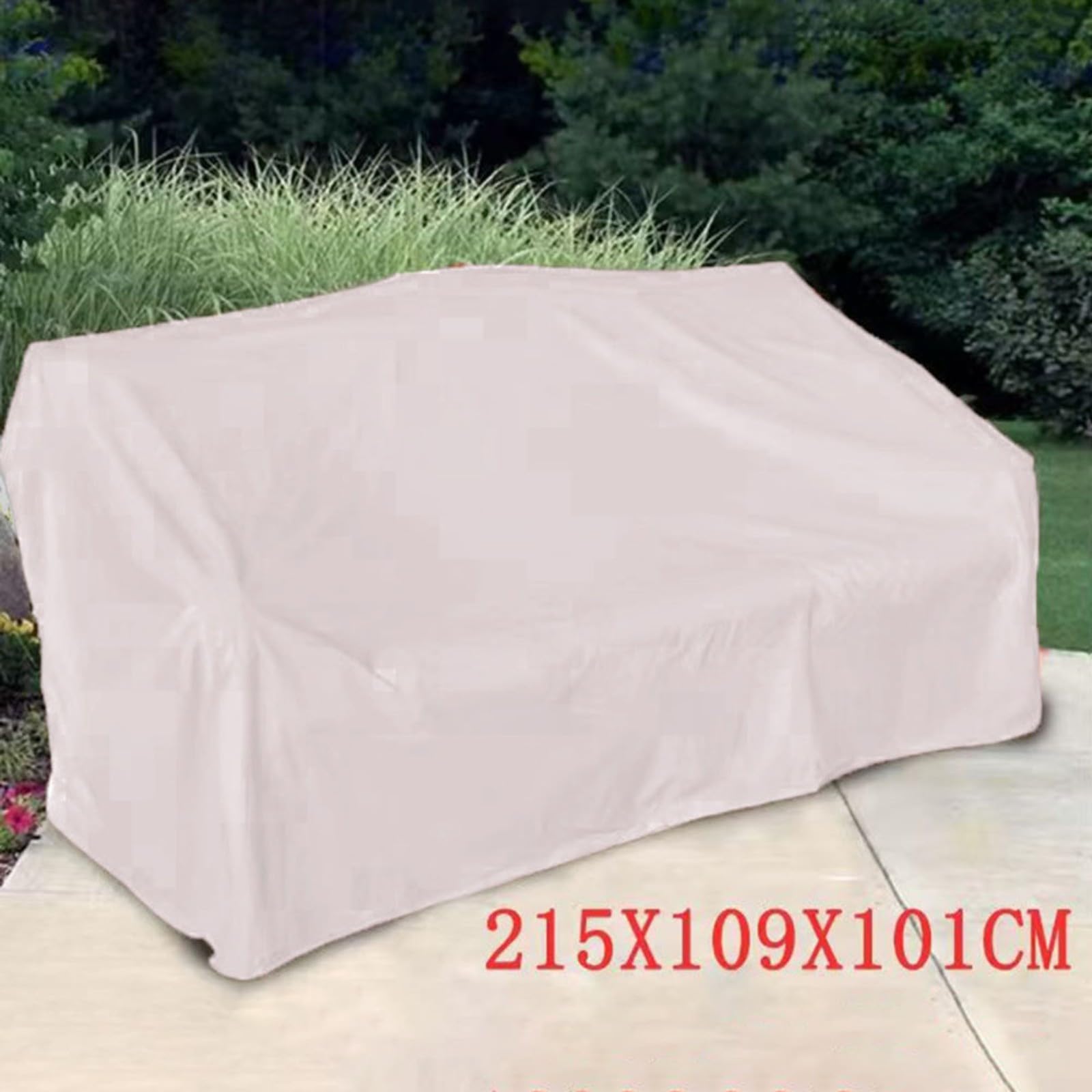 Funda de sofá de dos plazas Oxford 210D resistente para muebles de jardín al aire libre, resistente a la intemperie, protección resistente al viento con correas y hebillas