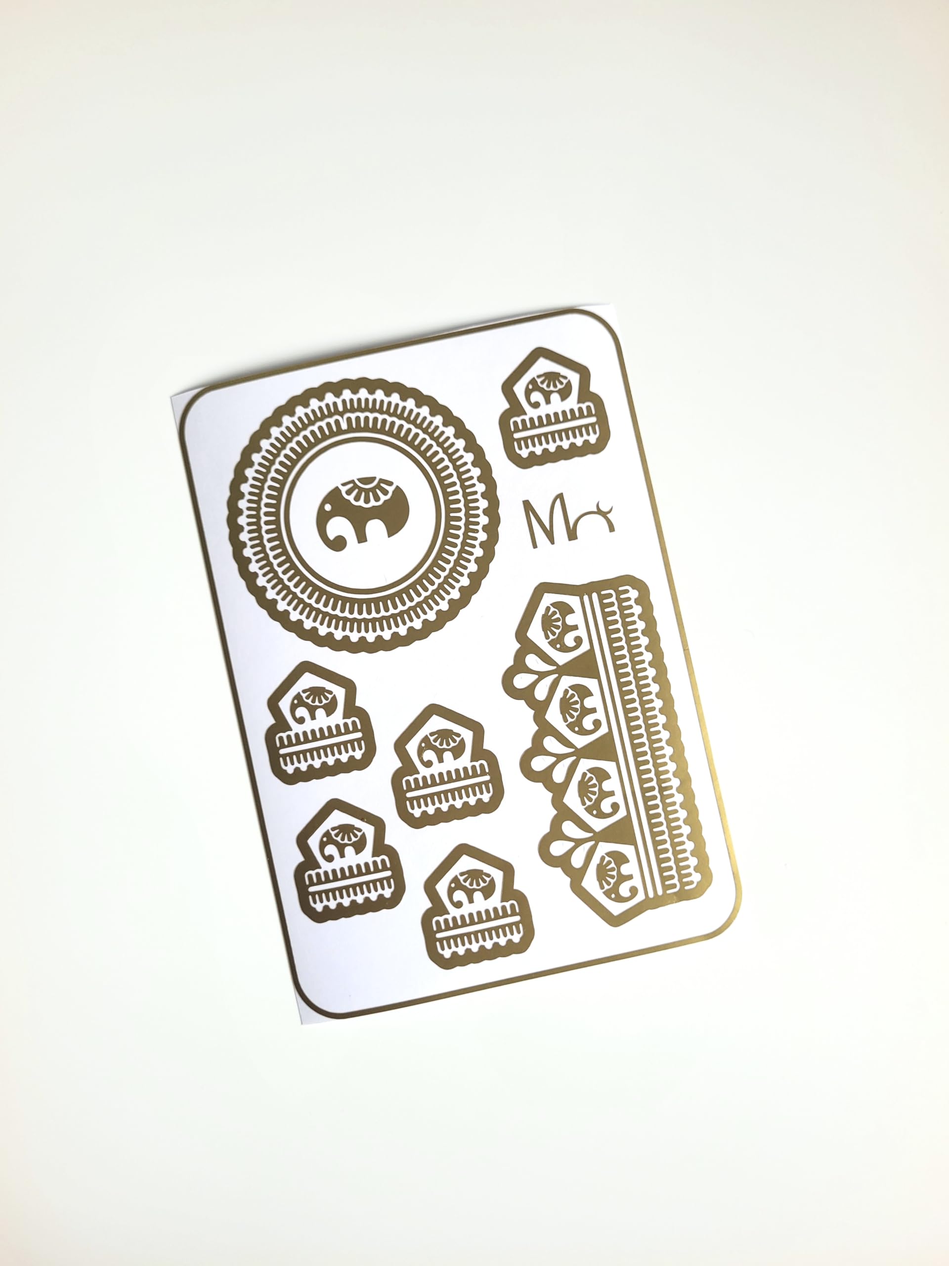 Minimal Elephant Mandala Henna/Mehndi Stencil | Single Hand | Single Use | Stencil-image-48