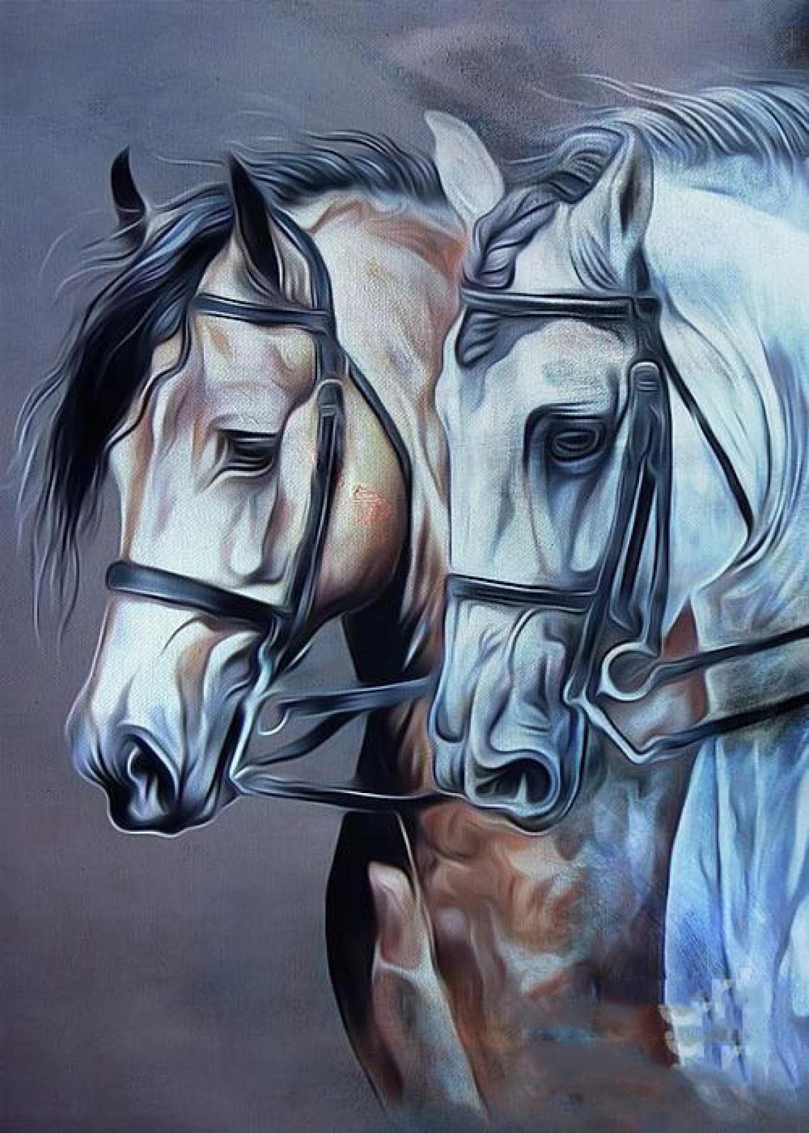 Peinture diamant 5D cheval broderie strass complet rond pour décoration maison