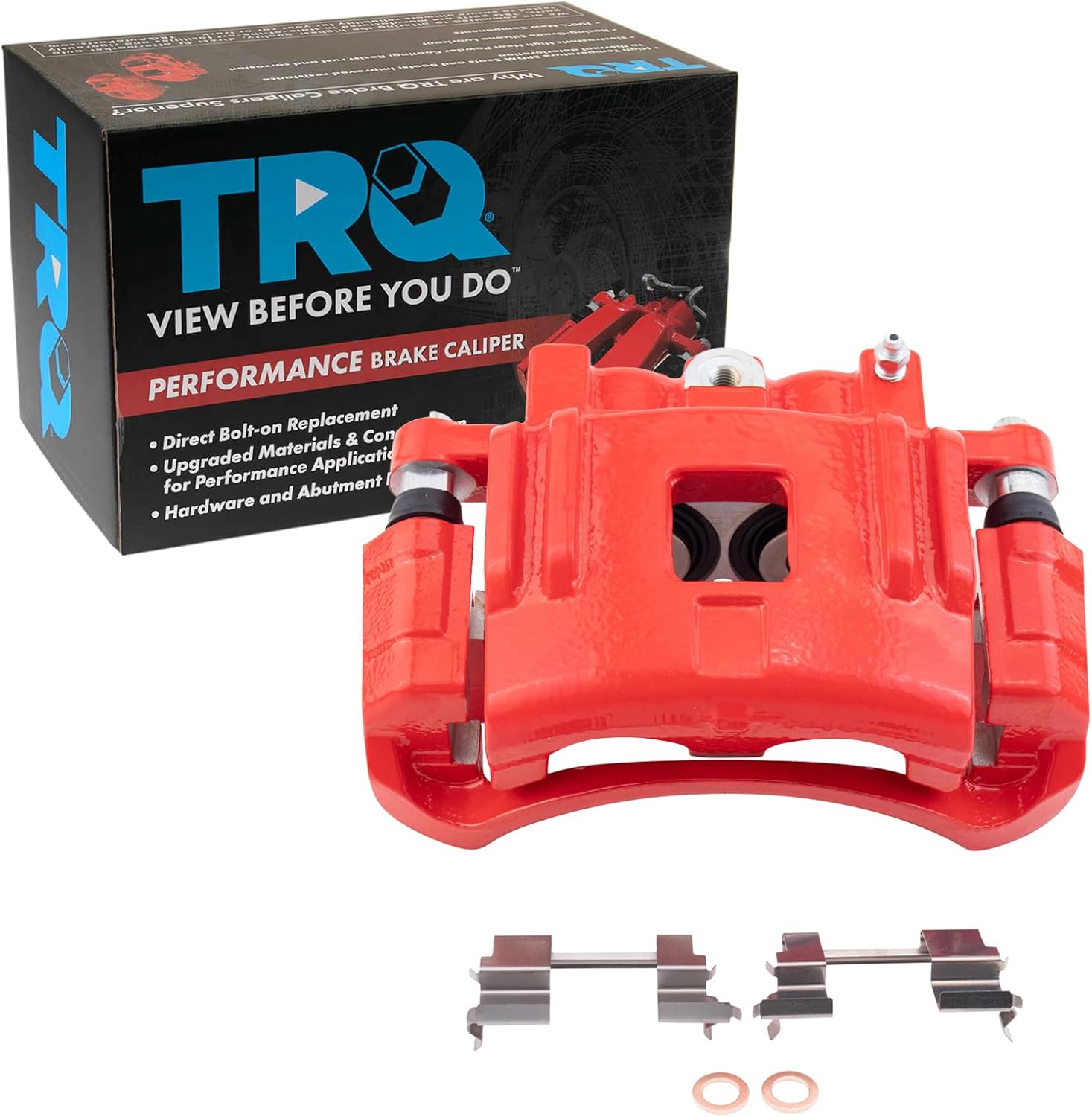 TRQ Performance Front Right Performance Brake Caliper Red Passenger Side Compatible with 2004-2008 Chevrolet Colorado GMC Canyon 2006 Isuzu i-280 2007-2008 i-290 i-350 i-370