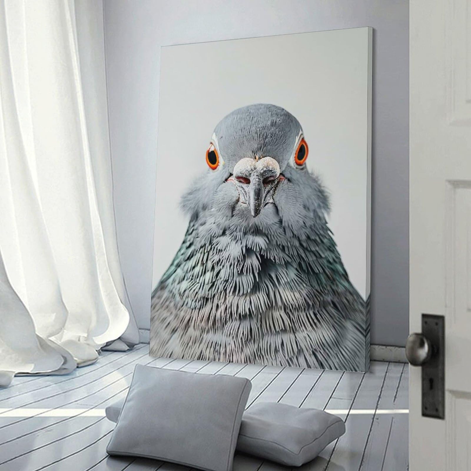 Junmoney Pigeon Face Canvas Art Print, 16x24inch(40x60cm), for Bedrooms, Workspaces And Everyday Interiors, A Flexible Wall Accent for Shared Spaces