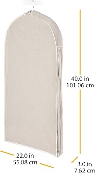 Whitmor Zippered Garment Bag Natural Linen, Large