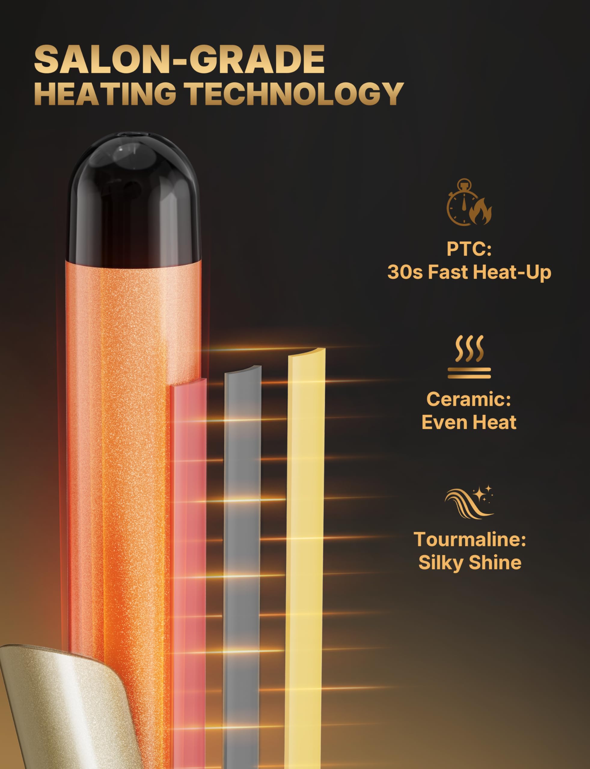 Automatischer Lockenstab mit Rotation 28mm - Profi Lockenstab Große Locken mit 14 Heizstufen (100-230°C), LED-Display, 30s Schnellaufheizung, Auto-Abschaltung, für langes & dickes Haar
