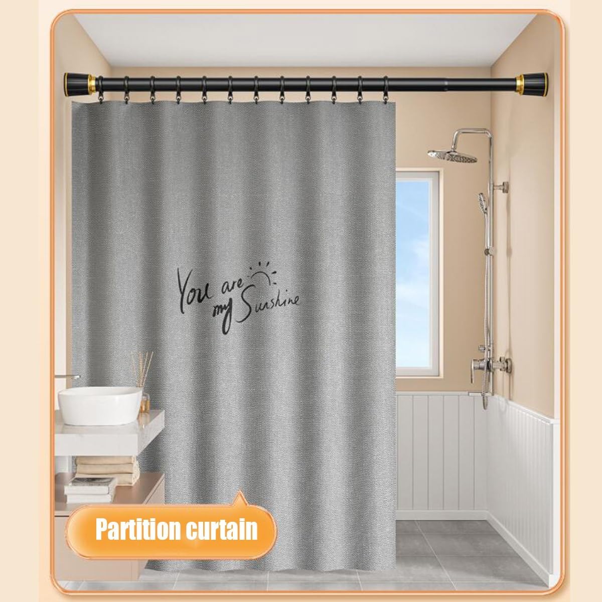 Spring Tension Curtain Rod, Stainless Steel Anti-Slip Shower Curtain Rod, Adjustable 16 to 197 Inch, Easy to Install, for Room Dividers, Patio, Cupboard (Color : Green, Size : 63-98.4in)