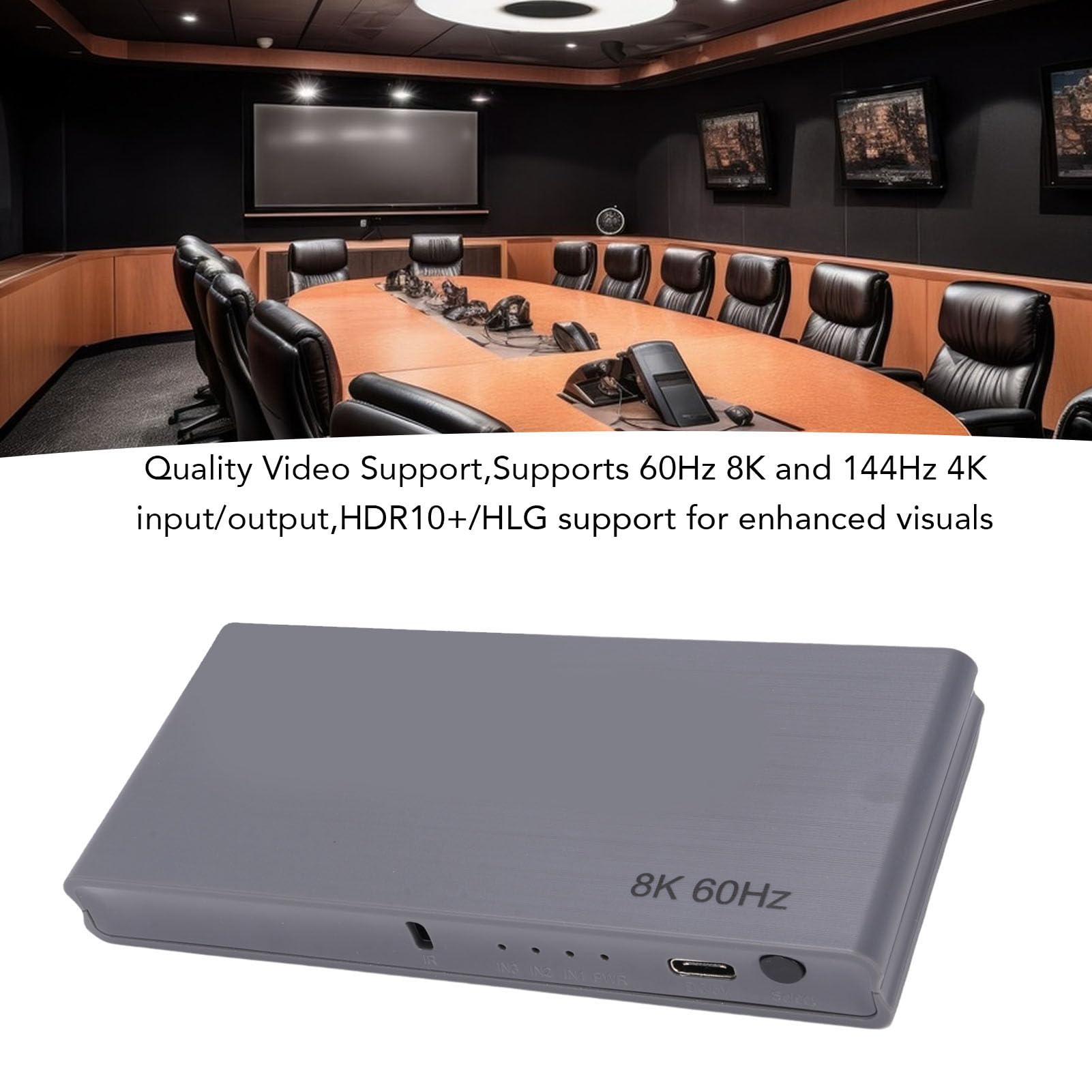 Annadue HDMI Switcher 8K 3x1, 4K 144Hz 8K 60Hz mit Fernbedienung HD Multimedia Interface Box für TV PCS Projektoren EU Stecker