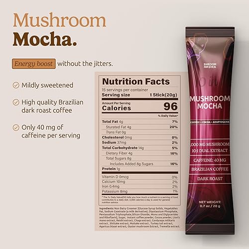 Miniatura 2 de Café instantáneo de hongos 10 en 1, café brasileño de hongos tostado oscuro instantáneo, mezcla de bebida de moca de champiñones con melena de león,