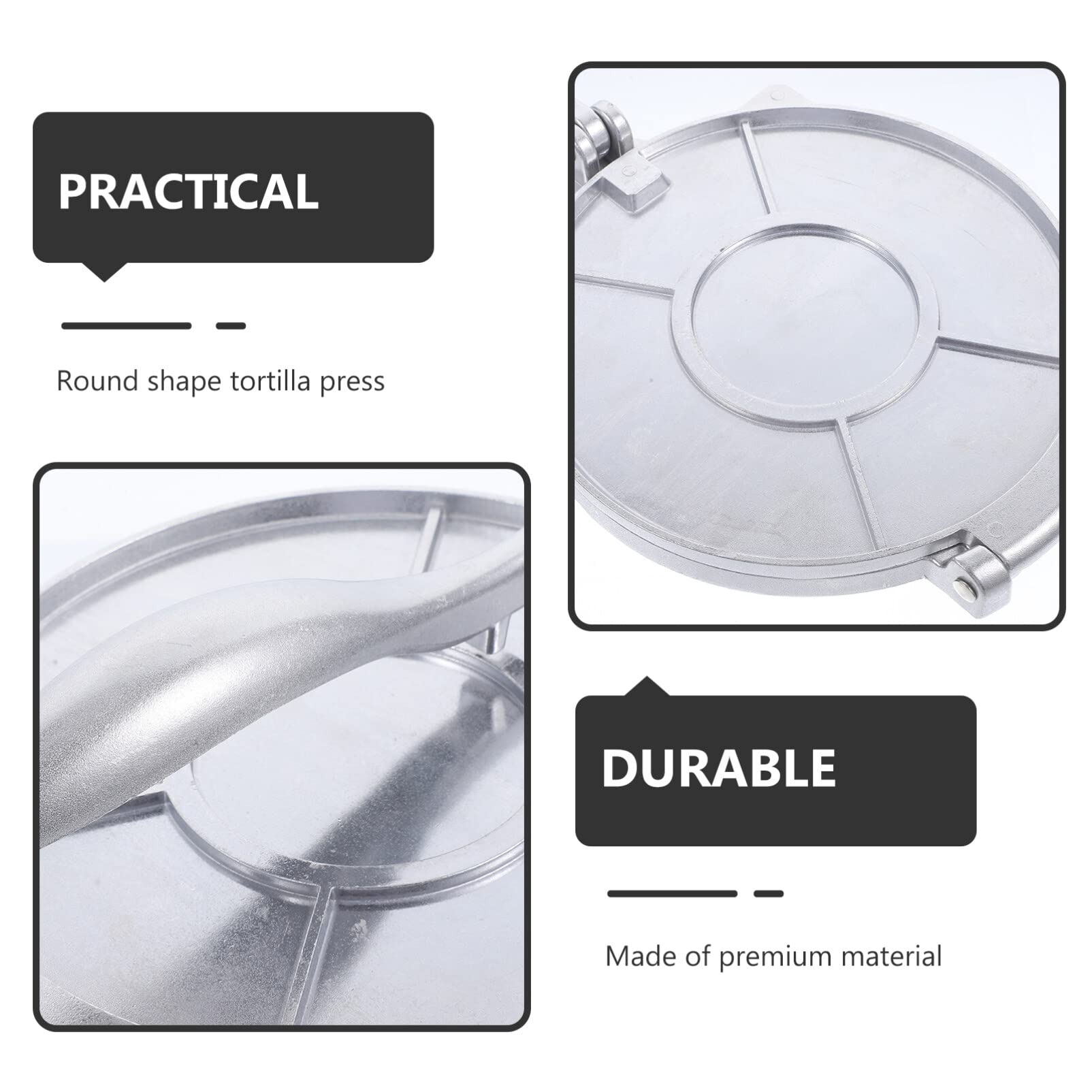 ABOOFAN Tortillapresse 12 Zoll Teigpresse Quesadilla Maker Tortilla Maker Presse Empanada Maker Presse Tortillas Presser Chapati Zum Drehen Pizzapresse Onigiri Form Silber 30 Cm
