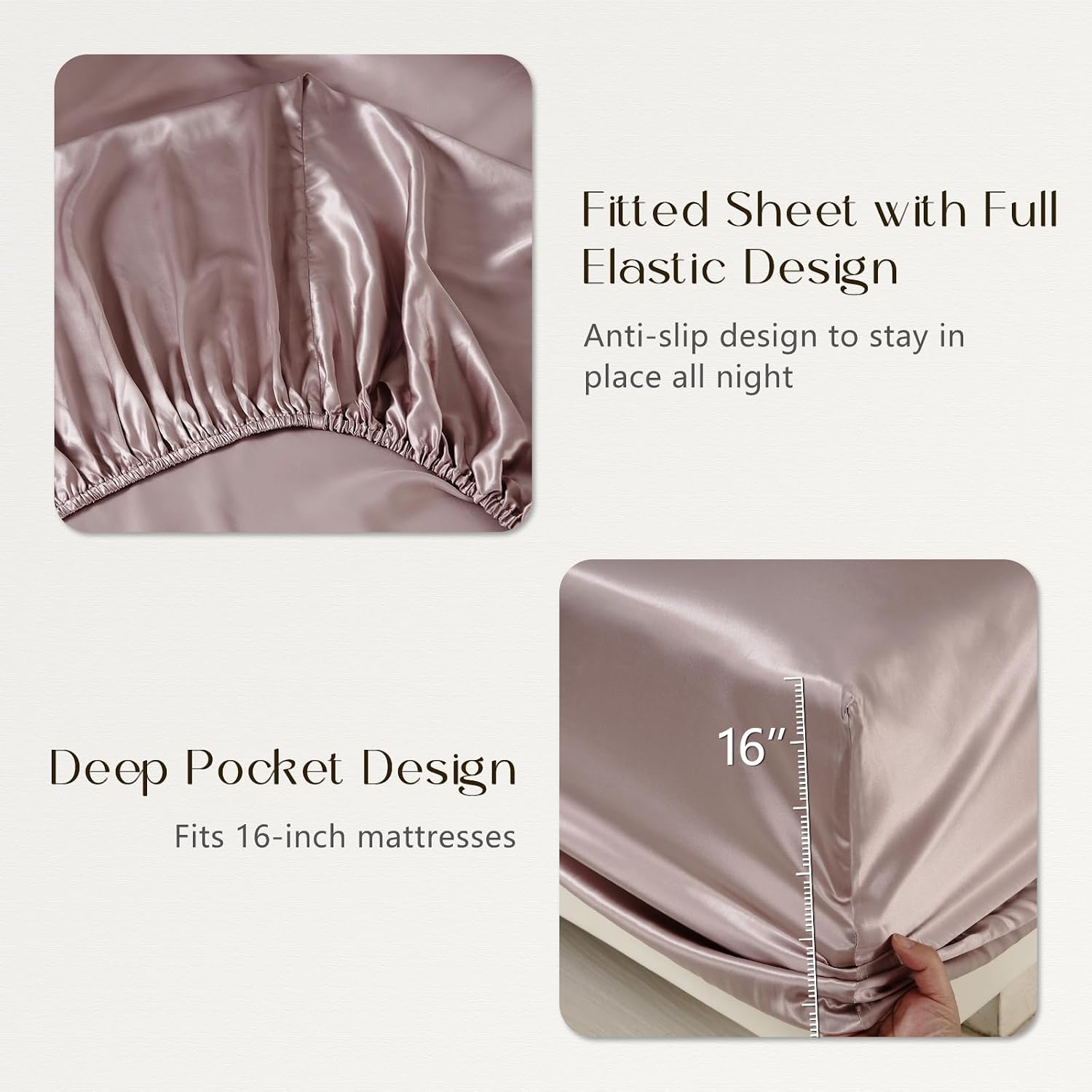 ZIMASILK 19 Momme 100% Mulberry Silk Fitted Sheet | Seamless with Deep Pocket - Soft, Silky & Hypoallergenic for Luxury Sleep ( King 78"x80"+16", Pale Pink )