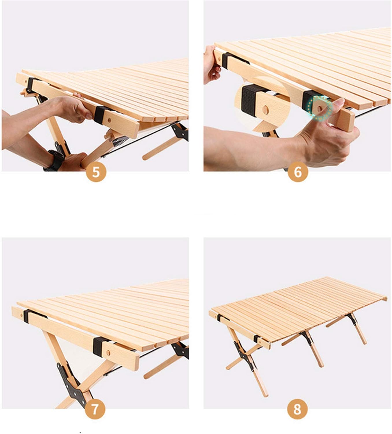 FACAI Table Trestle for BBQ Picnic Party,Easy to Transport with Carry Handle, for Indoor Outdoor Garden Picnic Dinning BBQ,walnutcolor